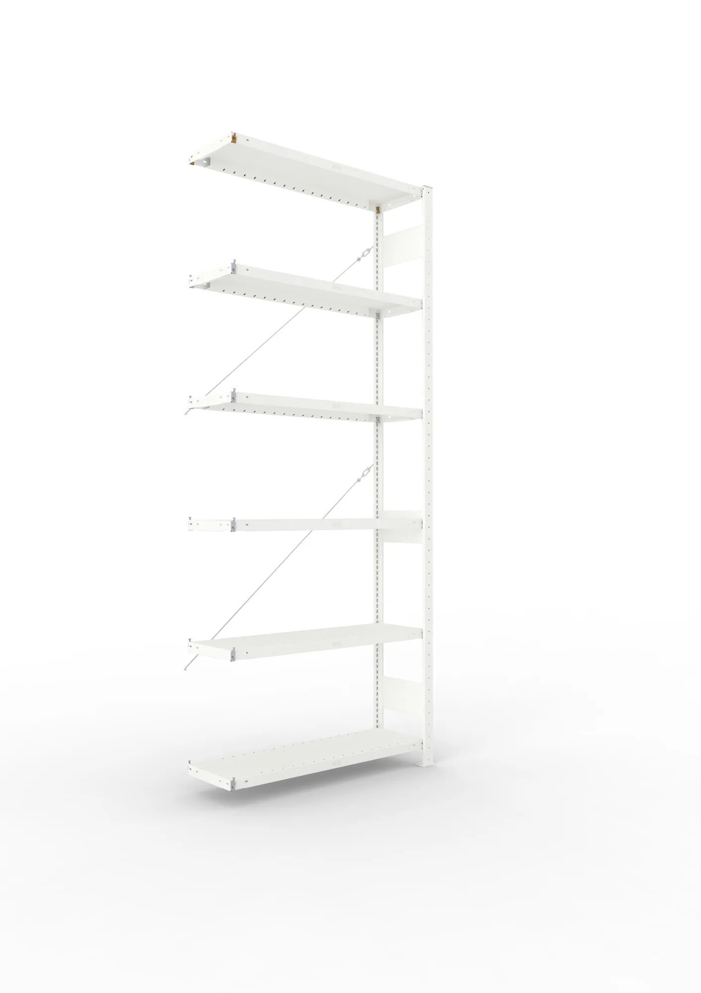 META CLIP | Fachbodenregal | Anbauregal | 2500 x 1000 x 300 mm | Fachlast 230 kg | 5+1 Ebenen | RAL 7035