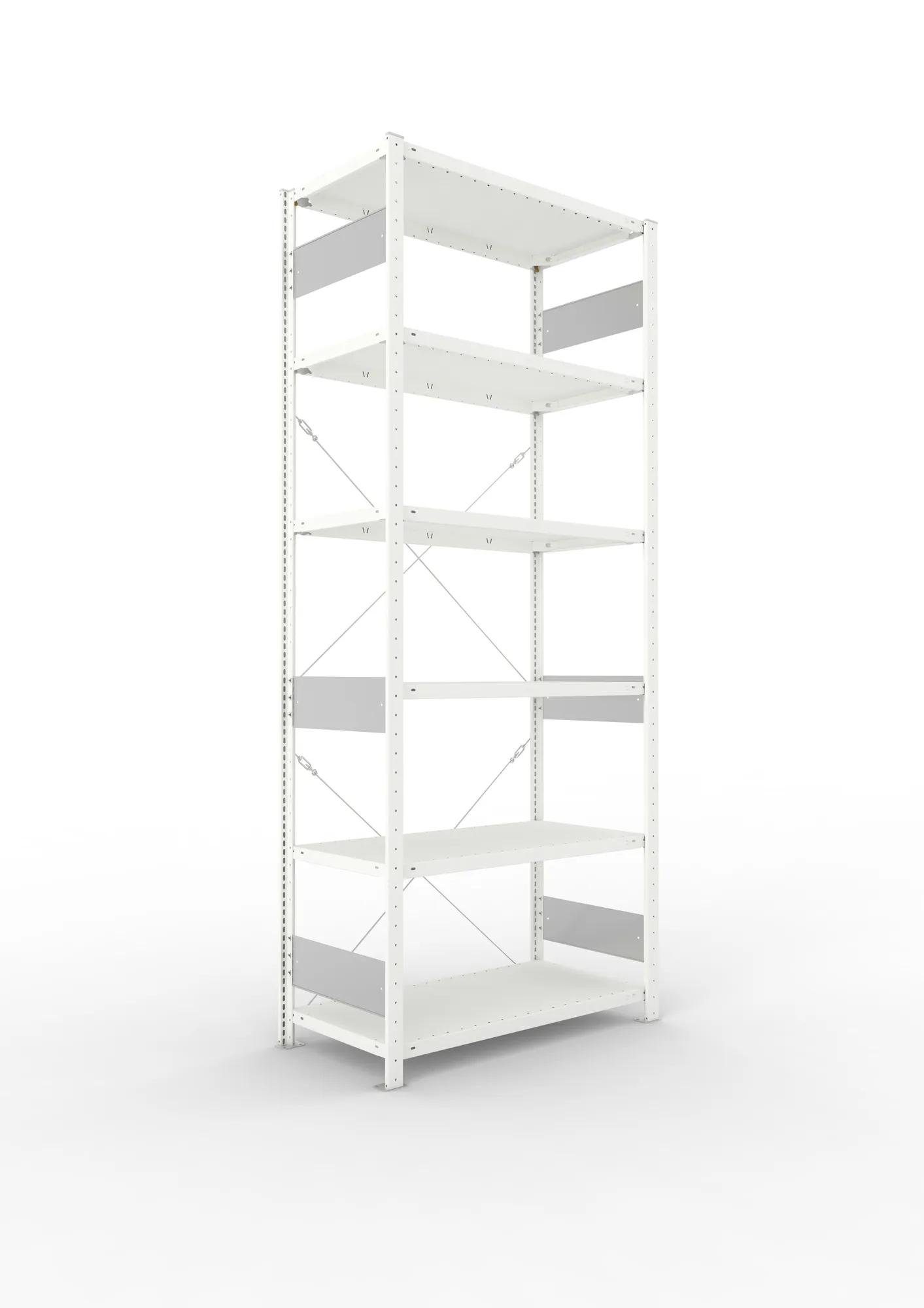 META CLIP S3 | Fachbodenregal | Grundregal | 2500 x 1000 x 500 mm | Fachlast 150 kg | 5+1 Ebenen | RAL 7035