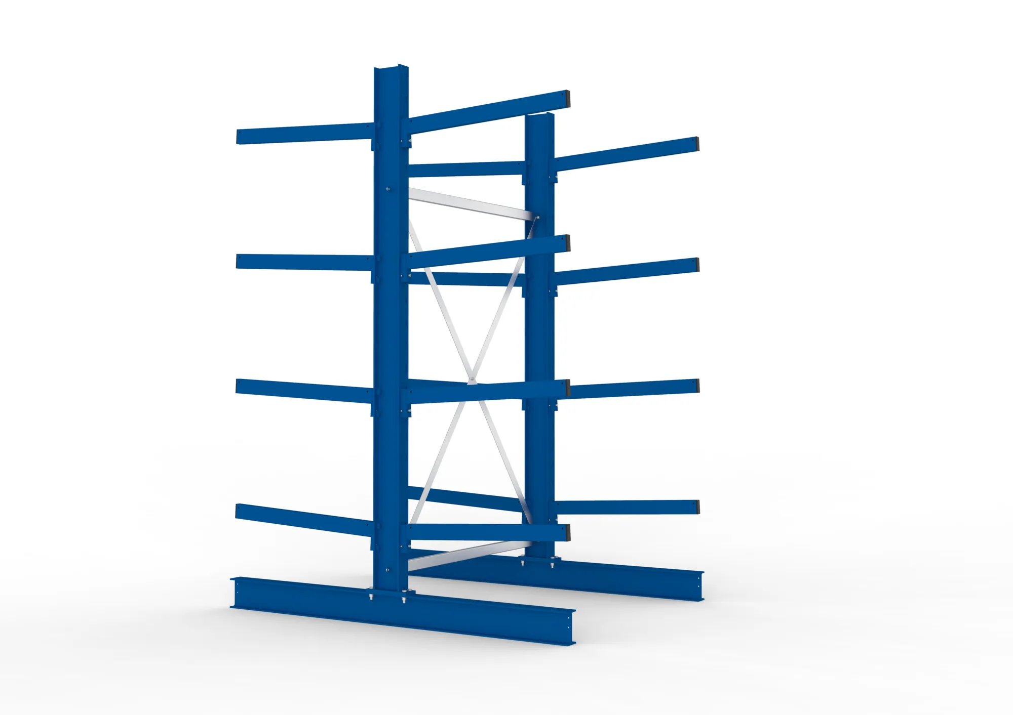 META MULTISTRONG M | Kragarmregal | Grundregal | 2500 x 1300 x 800 mm | Armlast 250 kg | doppelseitig | 4+1 Ebenen