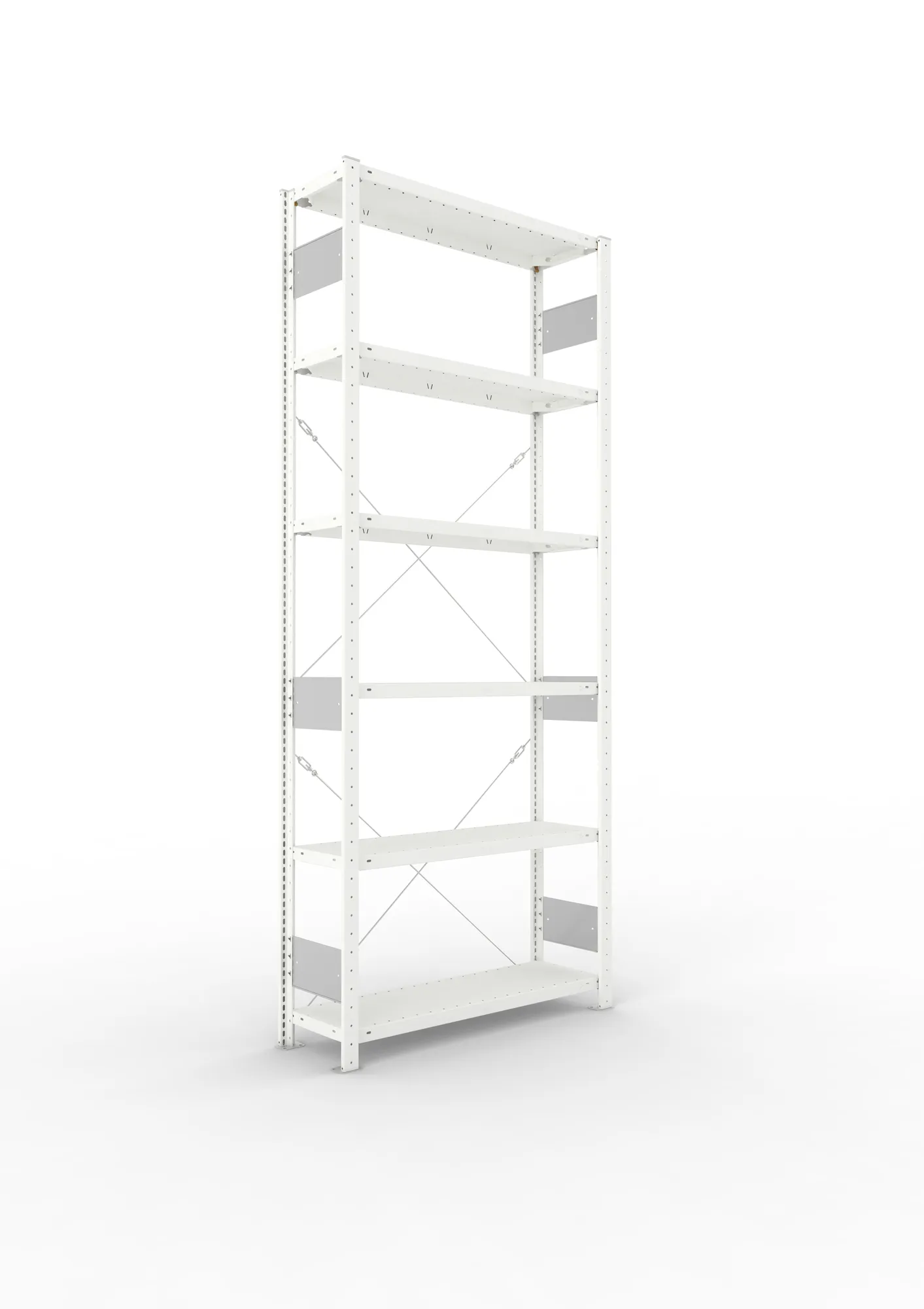 META CLIP S3 | Fachbodenregal | Grundregal | 2500 x 1000 x 300 mm | Fachlast 150 kg | 5+1 Ebenen | RAL 7035