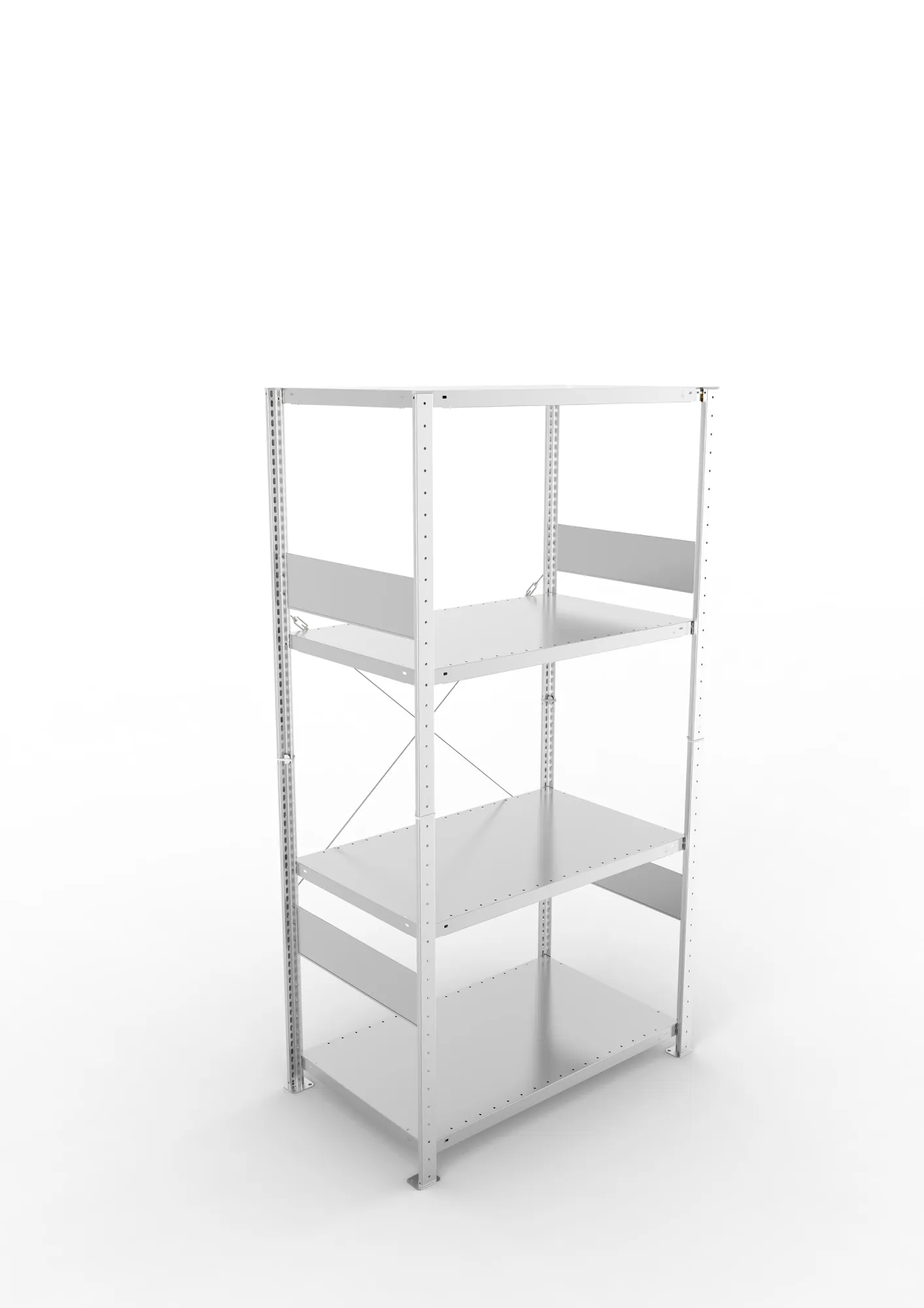 META CLIP SPLIT | Fachbodenregal | Grundregal | 2000 x 1000 x 600 mm | Fachlast 230 kg | 3+1 Ebenen | verzinkt