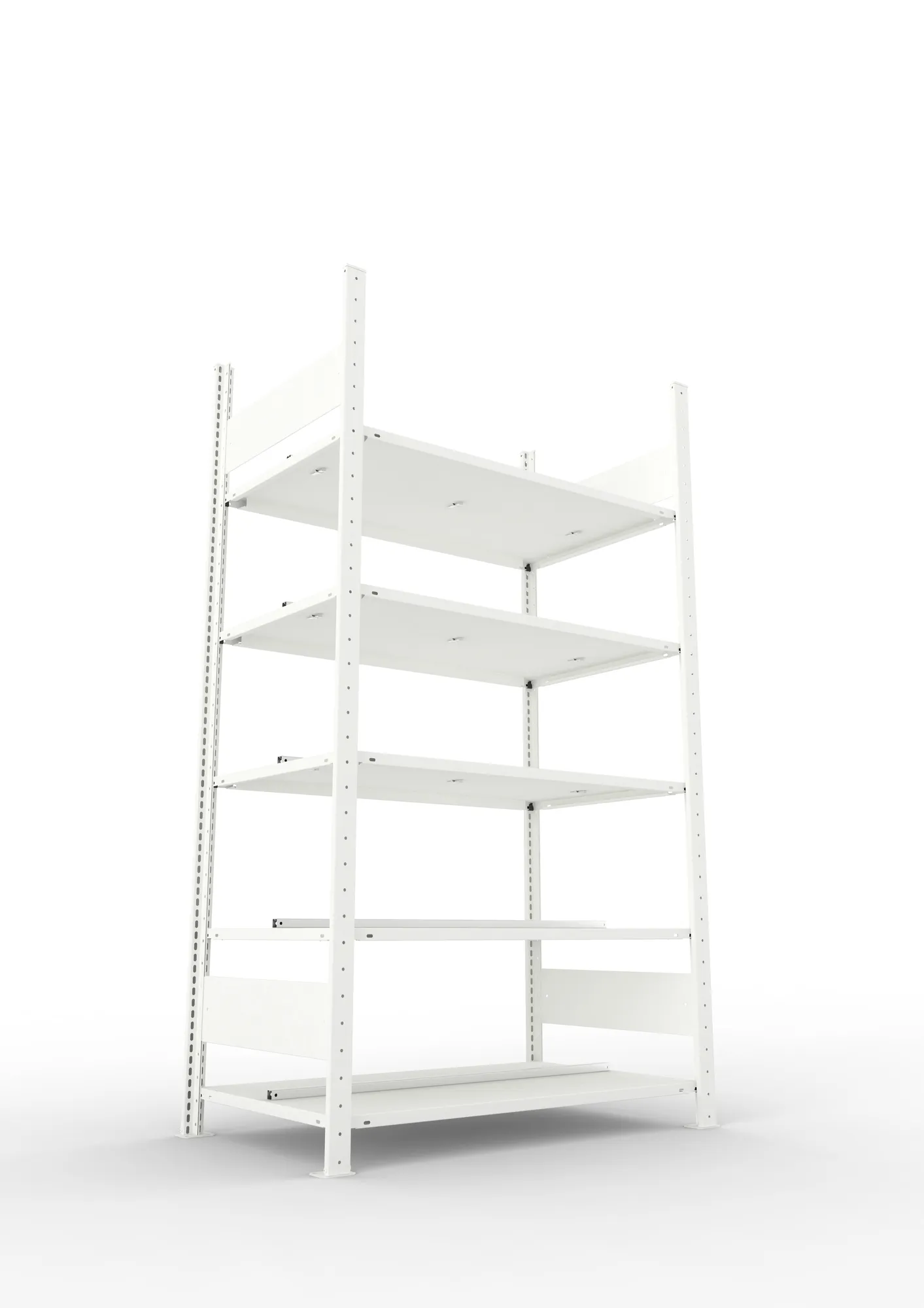 META COMPACT | Büro-Steckregal | Grundregal | 1850 x 1000 x 600 mm | Fachlast 100 kg | 5 Ebenen | RAL 7035