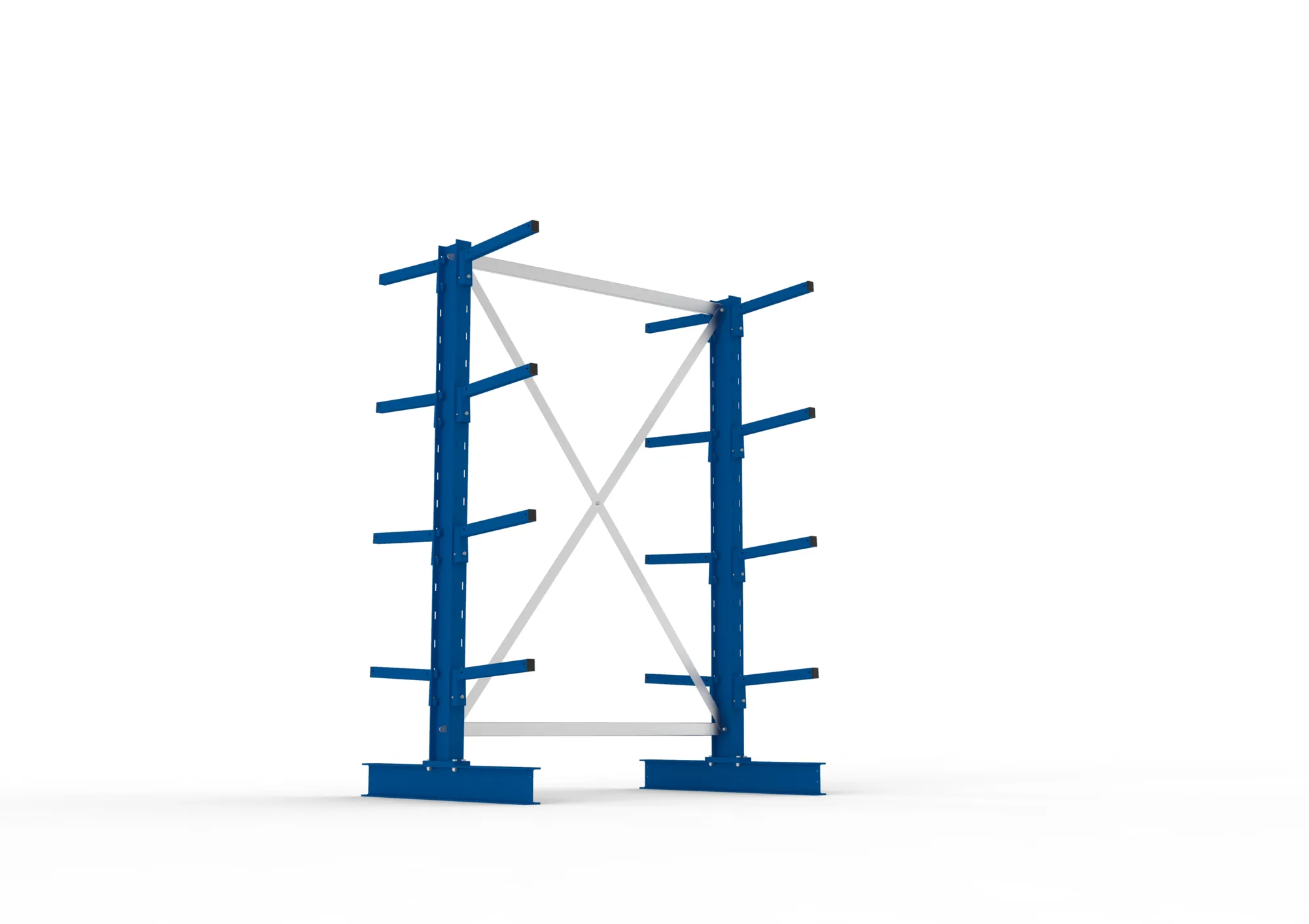 META MULTISTRONG L | Kragarmregal | Grundregal | 2000 x 1300 x 400 mm | Armlast 220 kg | doppelseitig | 4+1 Ebenen