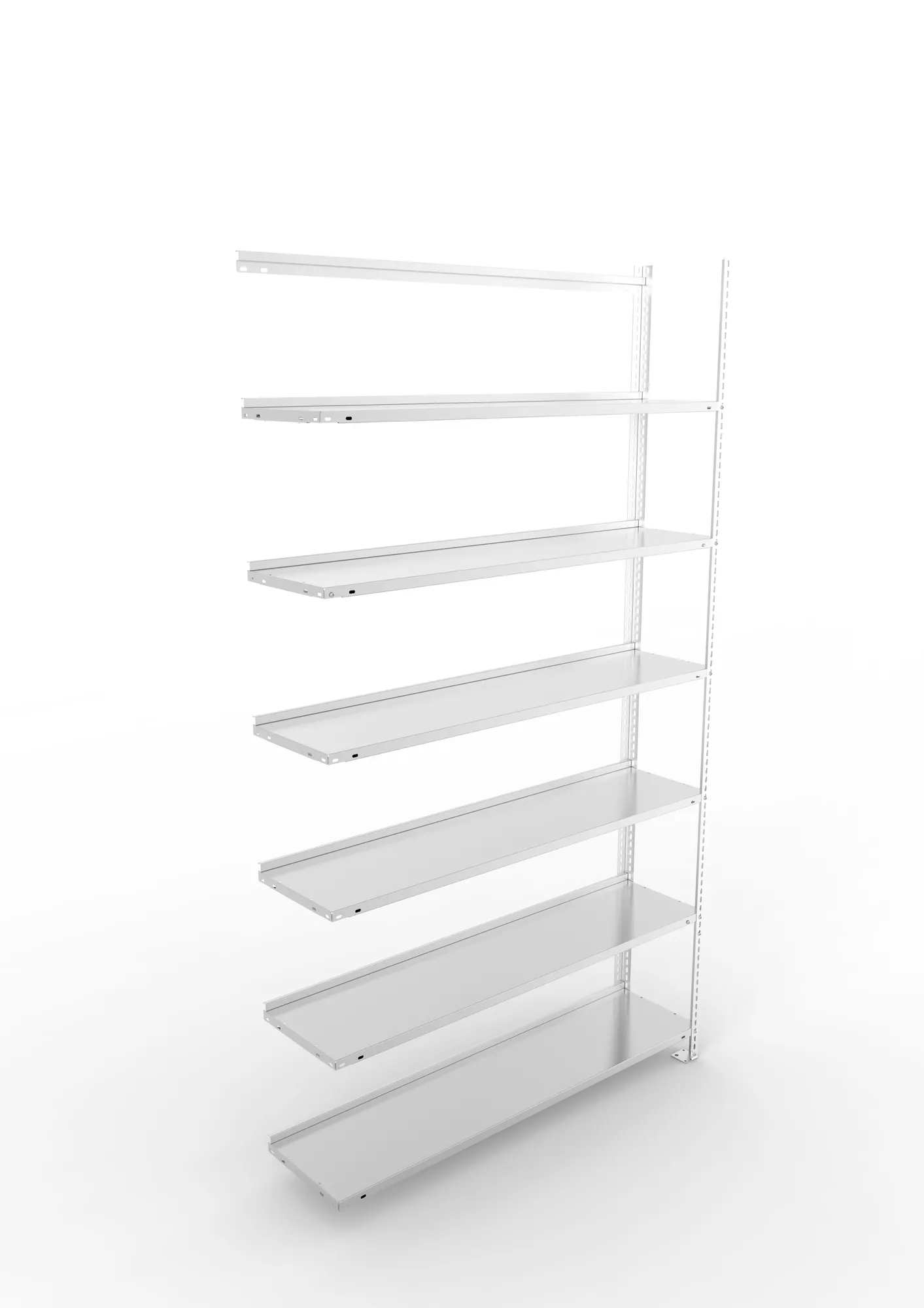 META FIX COMPACT | Büro-Schraubregal | Anbauregal | 2200 x 1250 x 300 mm | Fachlast 80 kg | 6 Ebenen | verzinkt