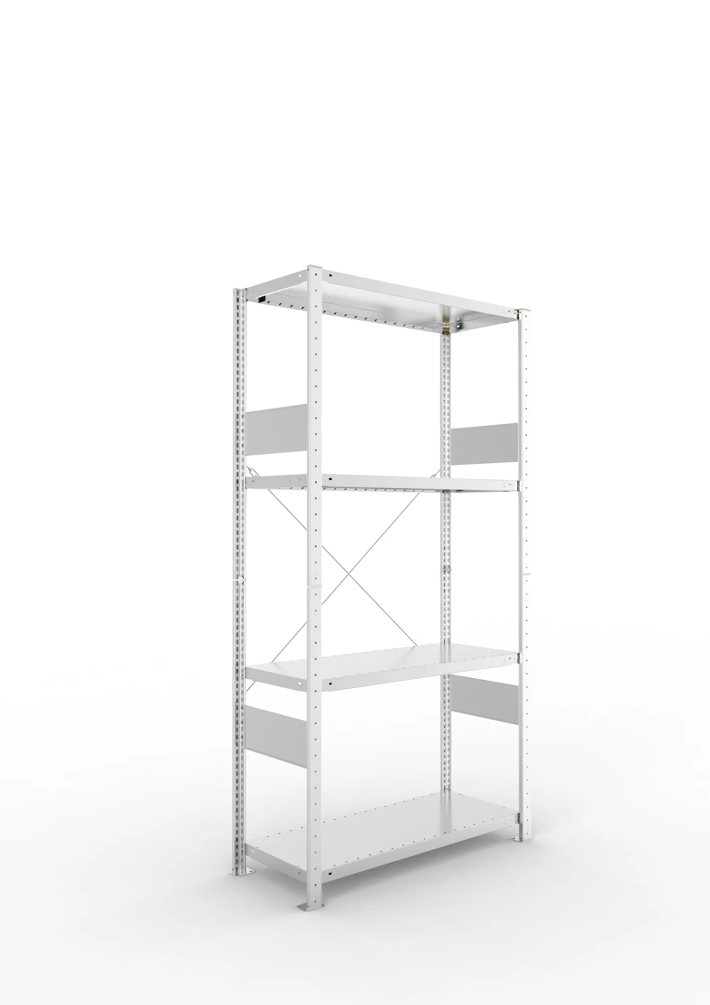 META CLIP SPLIT | Fachbodenregal | Grundregal | 2000 x 1000 x 400 mm | Fachlast 230 kg | 3+1 Ebenen | verzinkt