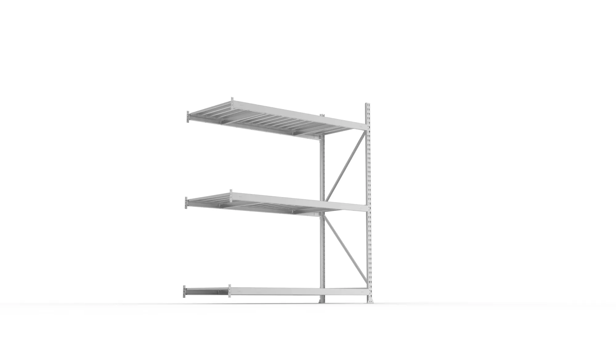 META MINI-RACK Weitspannregal | Anbauregal | 2200 x 1800 x 800 mm | Fachlast 600 kg | Stahlpaneelböden | 3 Ebenen