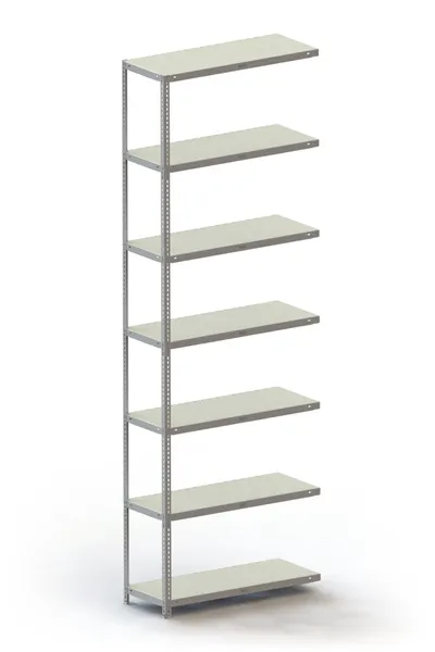 META FIX | Fachbodenregal | Anbauregal | 3000 x 1000 x 400 mm | Fachlast 100 kg | 7 Ebenen | verzinkt