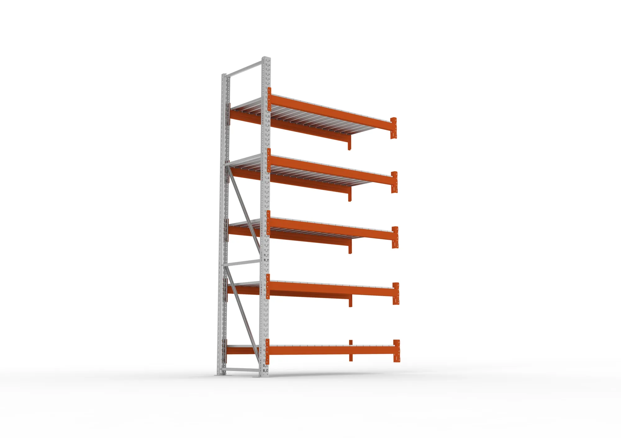 META MULTIPAL | Großfachregal | Anbauregal | 3300 x 1825 x 800 mm | Fachlast 1800 kg | 5 Ebenen | Stahlpaneele | verzinkt