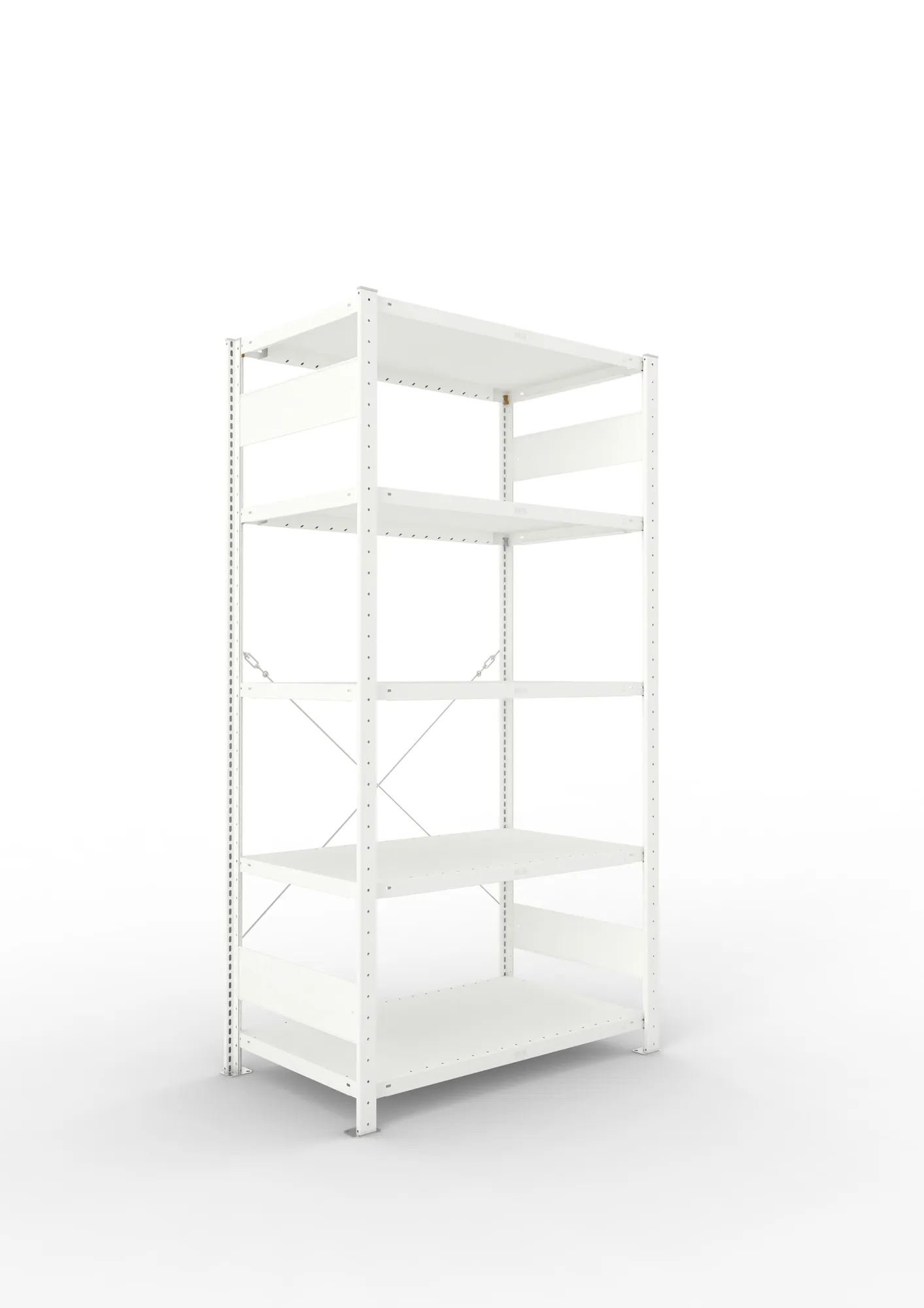 META CLIP | Fachbodenregal | Grundregal | 2000 x 1000 x 600 mm | Fachlast 230 kg | 4+1 Ebenen | RAL 7035