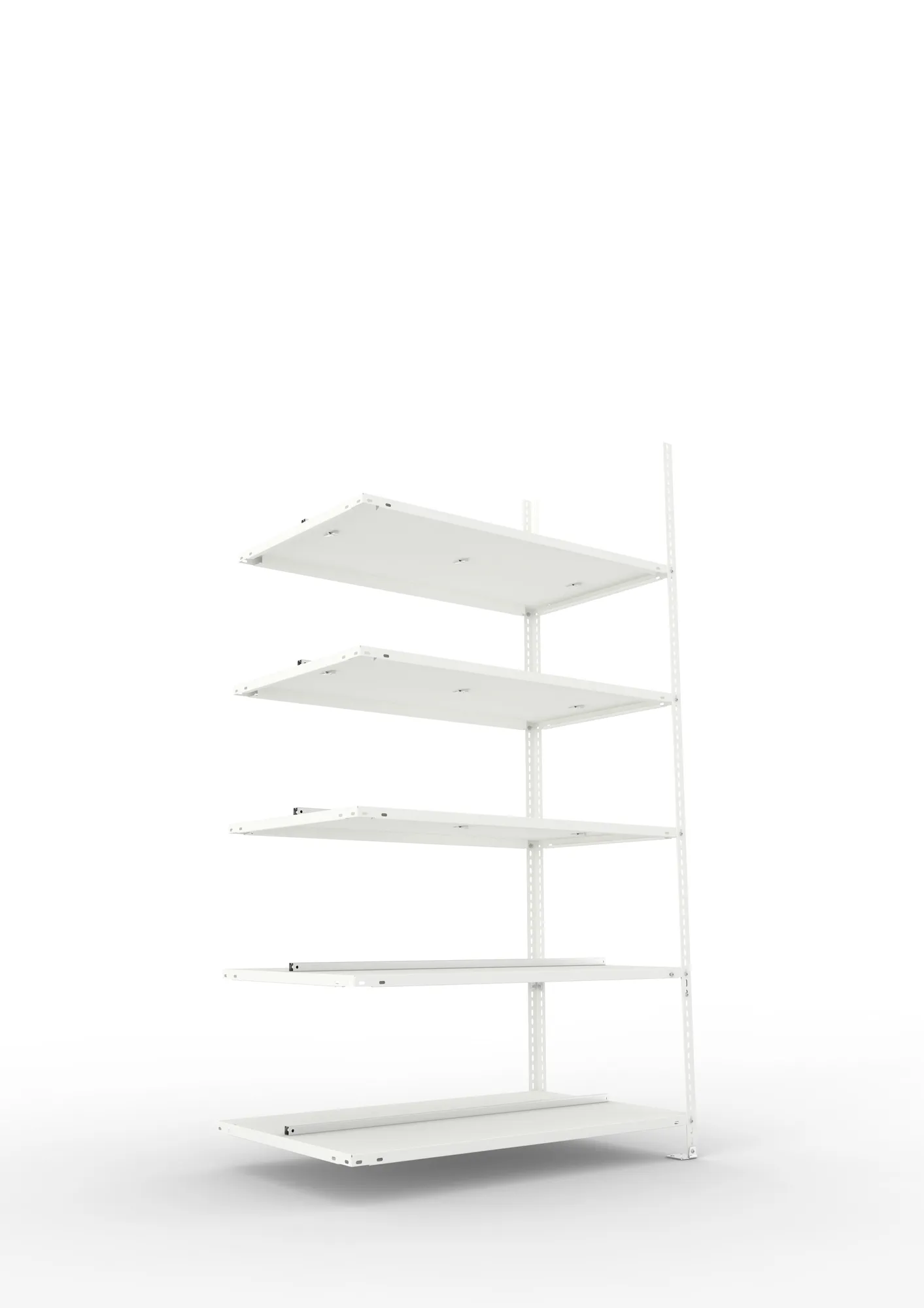 META FIX COMPACT | Büro-Schraubregal | Anbauregal | 1850 x 1000 x 600 mm | Fachlast 80 kg | 5 Ebenen | RAL 7035