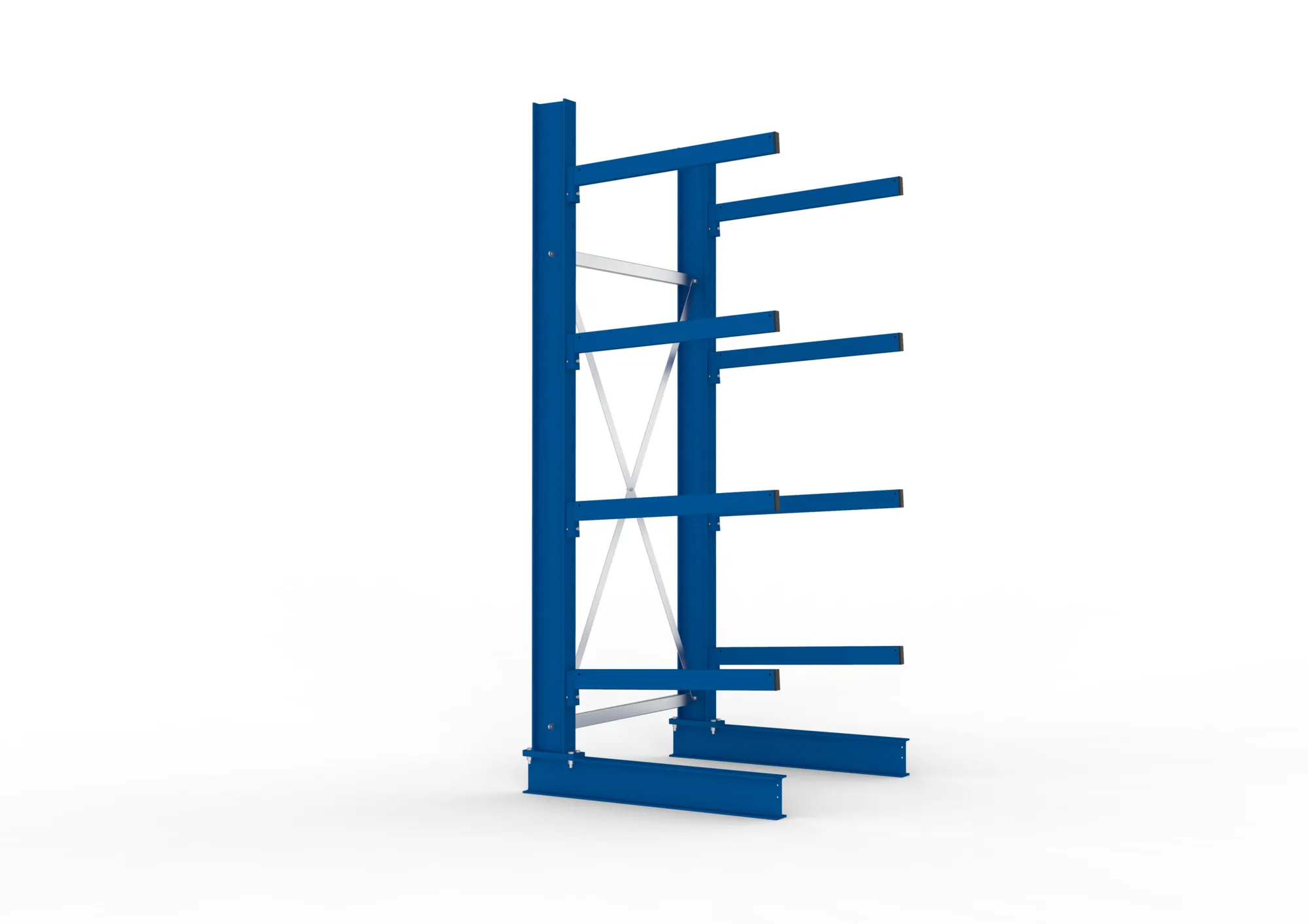 META MULTISTRONG M | Kragarmregal | Grundregal | 2500 x 1000 x 800 mm | Armlast 250 kg | einseitig | 4+1 Ebenen