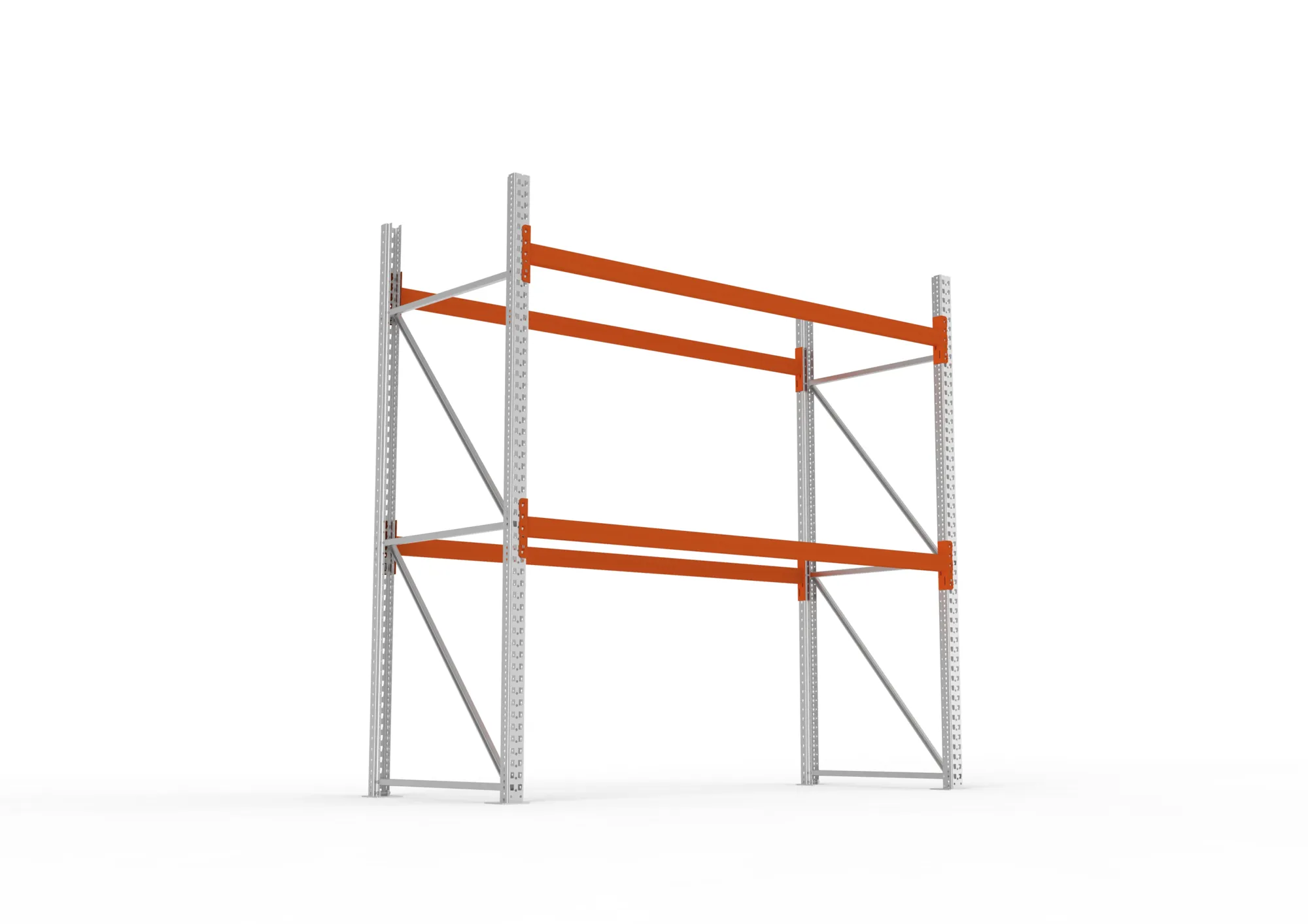 META MULTIPAL | Palettenregal | Grundregal | 2700 x 2700 x 1100 mm | Fachlast 490 kg | 3 Ebenen | 9 Paletten | verzinkt