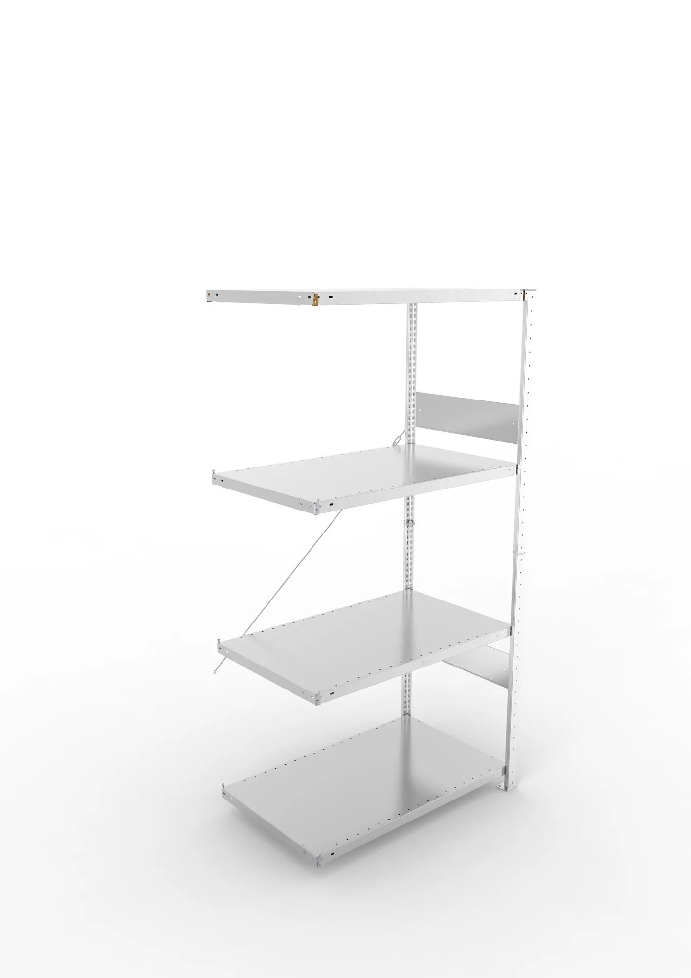 META CLIP SPLIT | Fachbodenregal | Anbauregal | 2000 x 1000 x 600 mm | Fachlast 150 kg | 3+1 Ebenen | verzinkt
