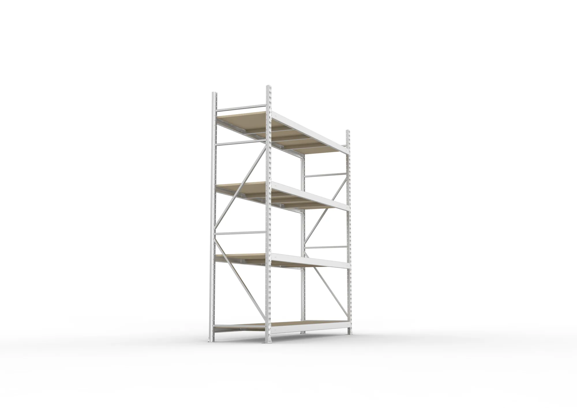 META MINI-RACK Weitspannregal | Grundregal | 2500 x 2200 x 650 mm | Fachlast 600 kg | Spanplattenböden | 4 Ebenen