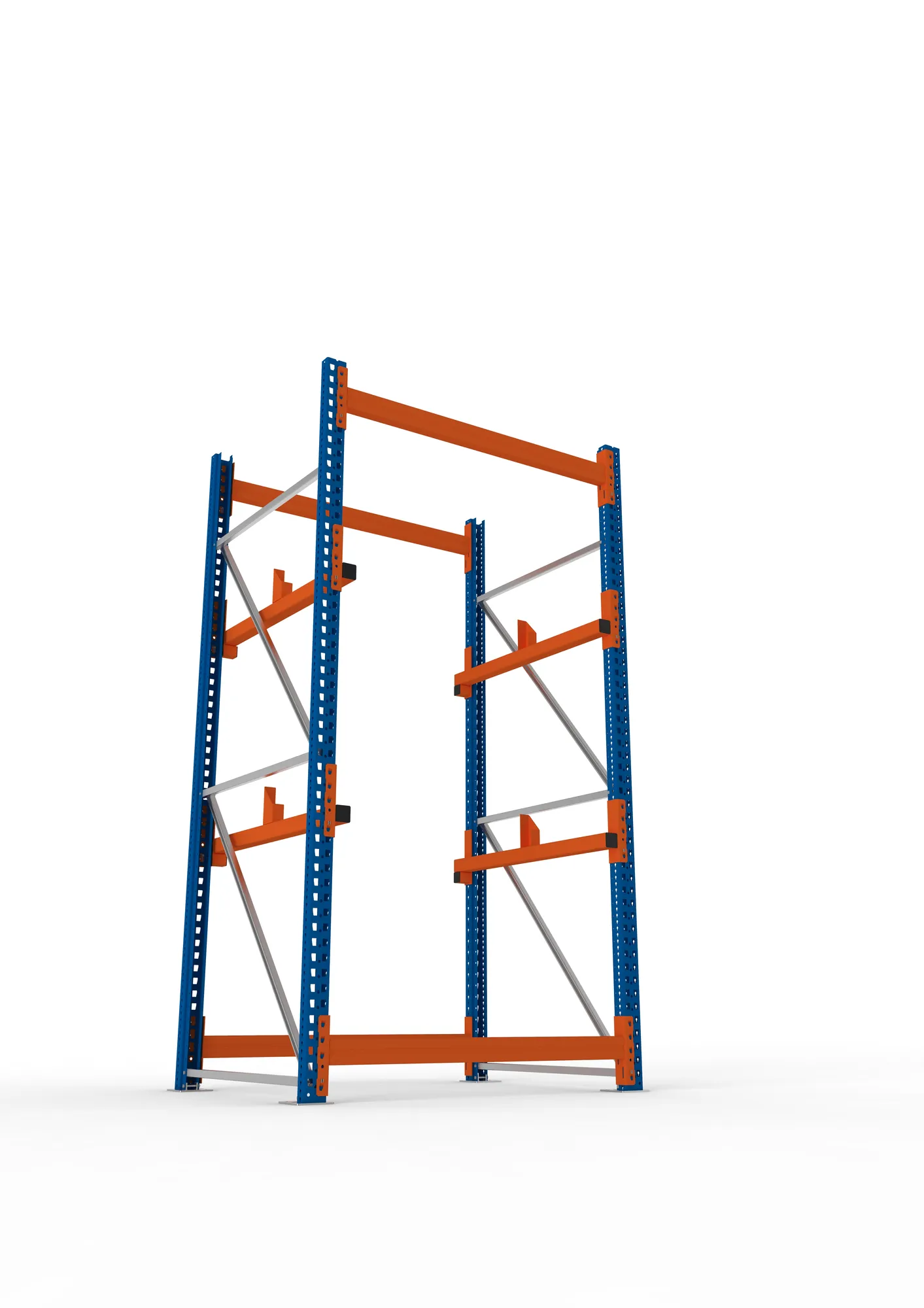 META MULTIPAL | Kabeltrommelregal | Grundregal | 2700 x 1300 x 1100 mm | Feldlast 4000 kg | 2 Ebenen | Typ 1 | RAL 5010