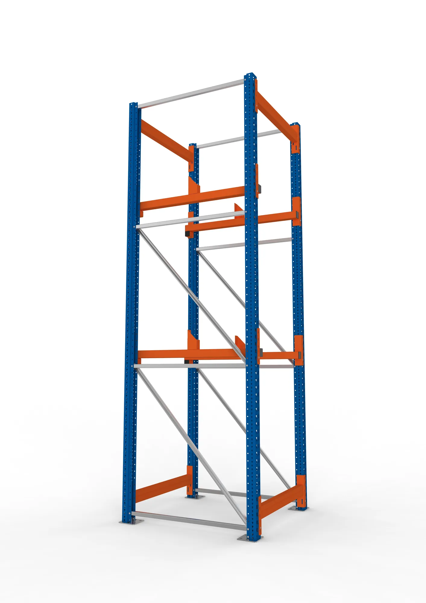 META MULTIPAL | Kabeltrommelregal | Grundregal | 3300 x 900 x 1100 mm | Feldlast 4000 kg | 2 Ebenen | Typ 1 | RAL 5010