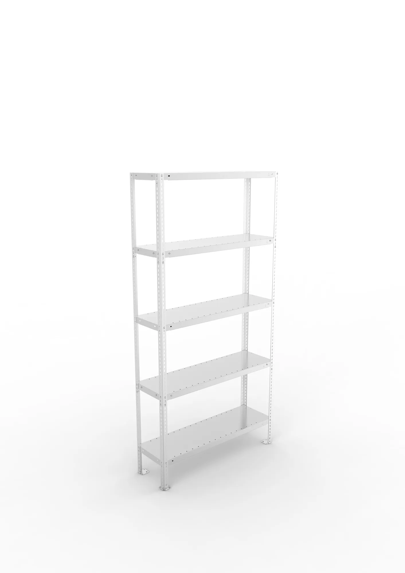 META FIX | Fachbodenregal | Grundregal | 2000 x 1000 x 300 mm | Fachlast 100 kg | 5 Ebenen | verzinkt