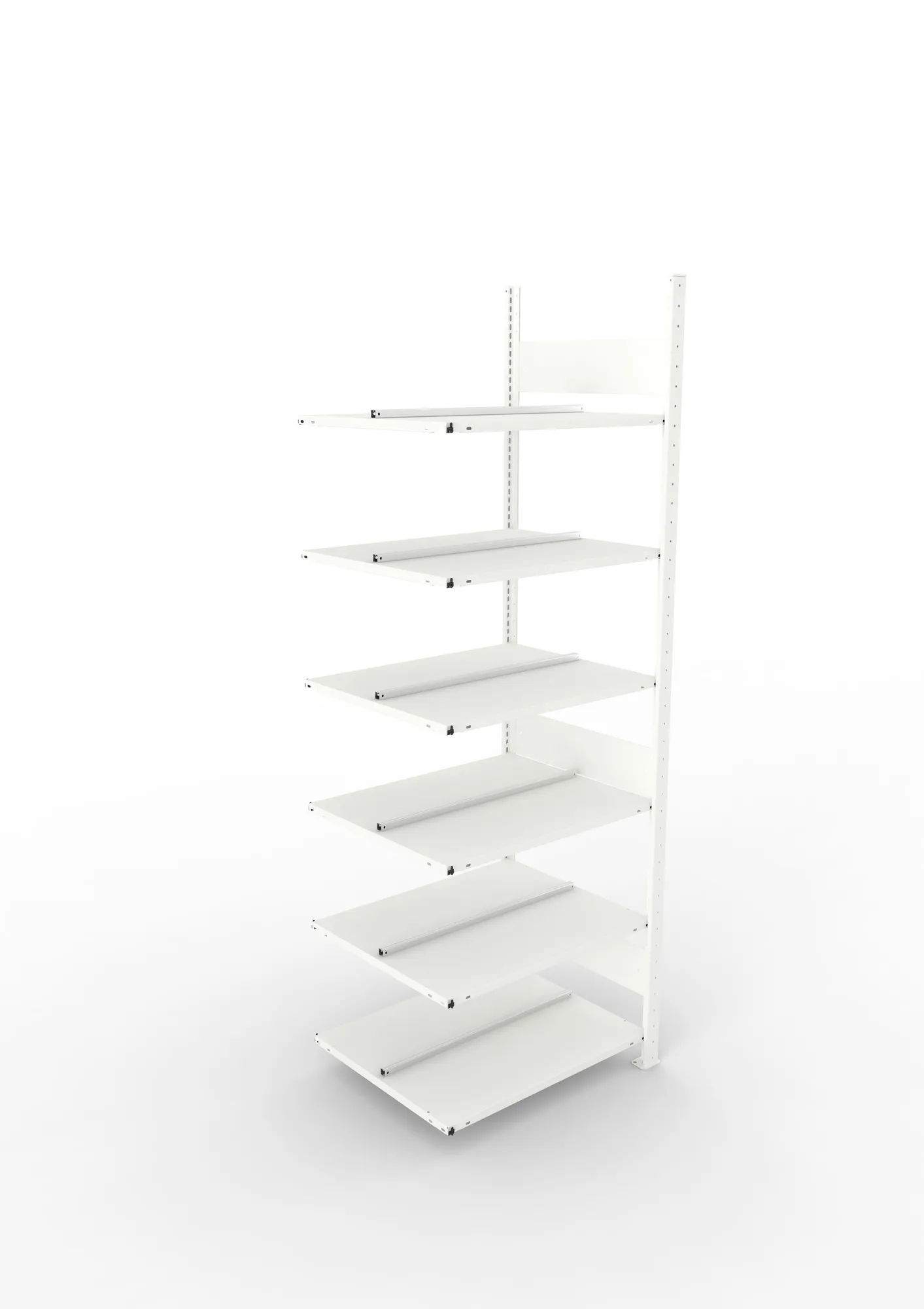 META COMPACT | Büro-Steckregal | Anbauregal | 2200 x 750 x 600 mm | Fachlast 100 kg | 6 Ebenen | RAL 7035