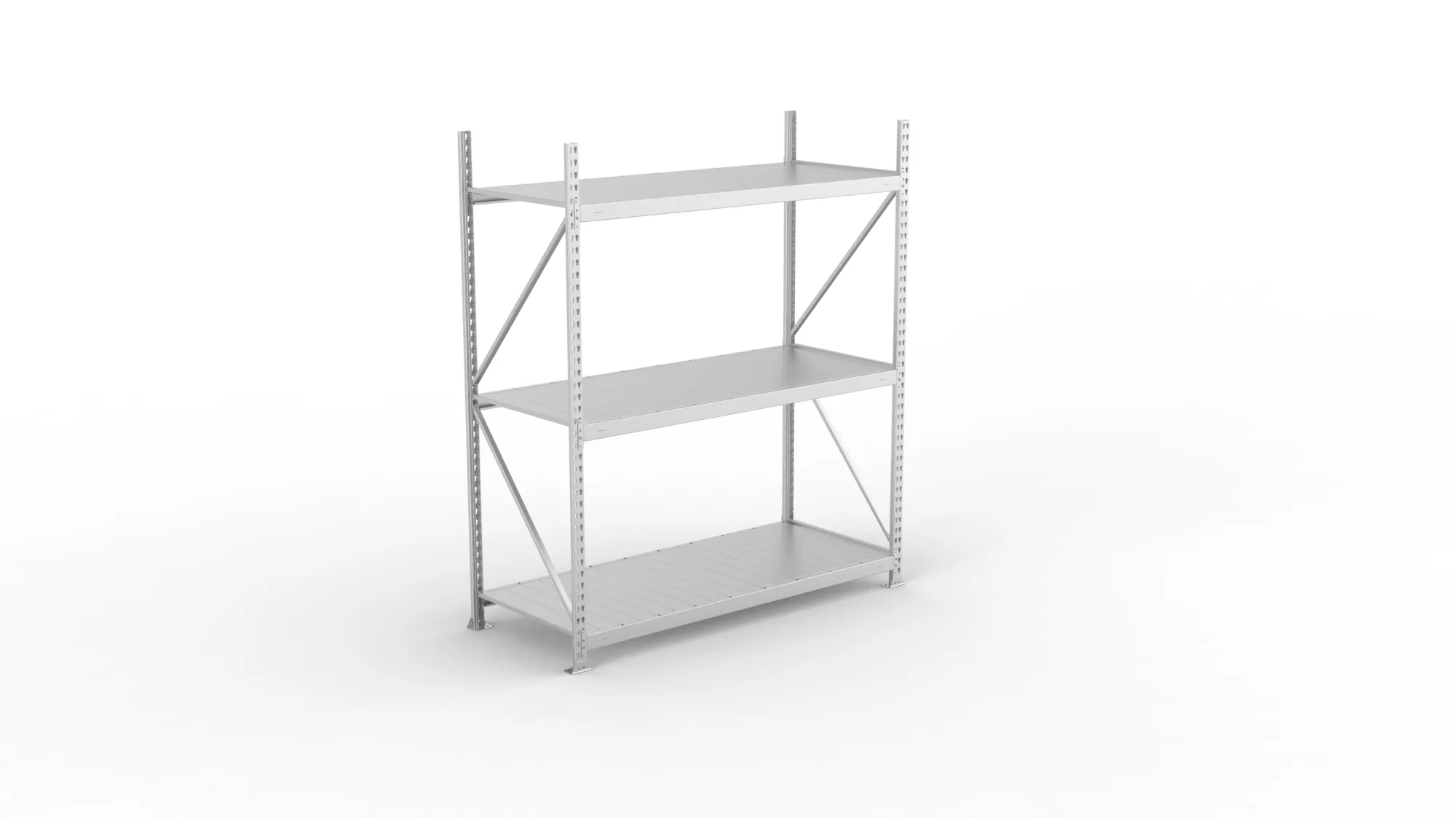 META MINI-RACK Weitspannregal | Grundregal | 2200 x 1800 x 800 mm | Fachlast 600 kg | Stahlpaneelböden | 3 Ebenen