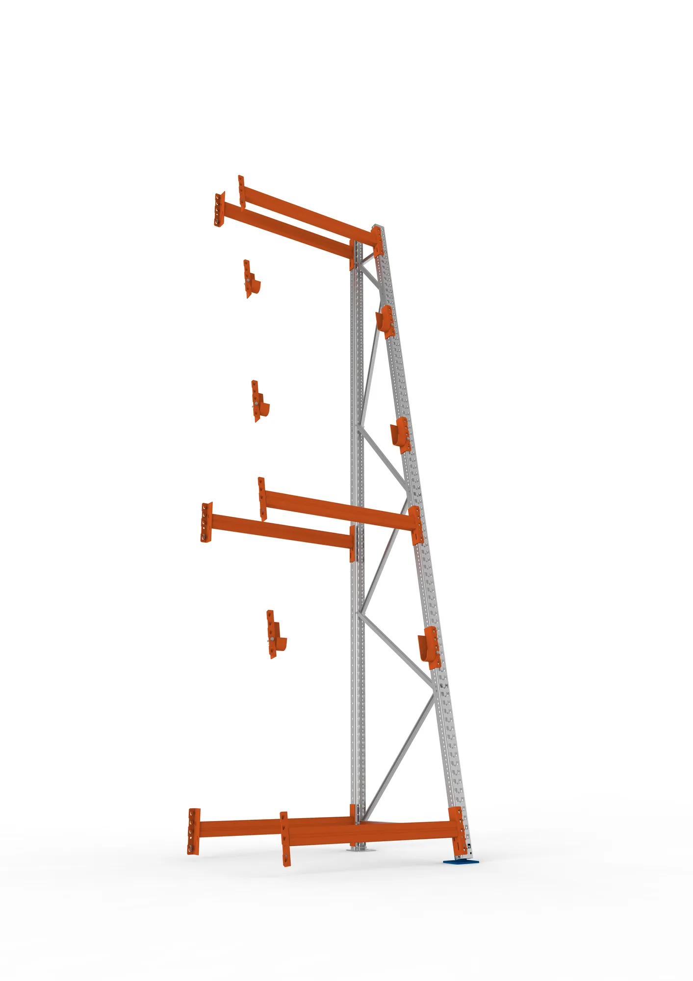 META MULTIPAL | Kabeltrommelregal | Anbauregal | 4400 x 1100 x 1100 mm | Feldlast 2250 kg | 3 Ebenen | Typ 3/A-Ständer | verzinkt