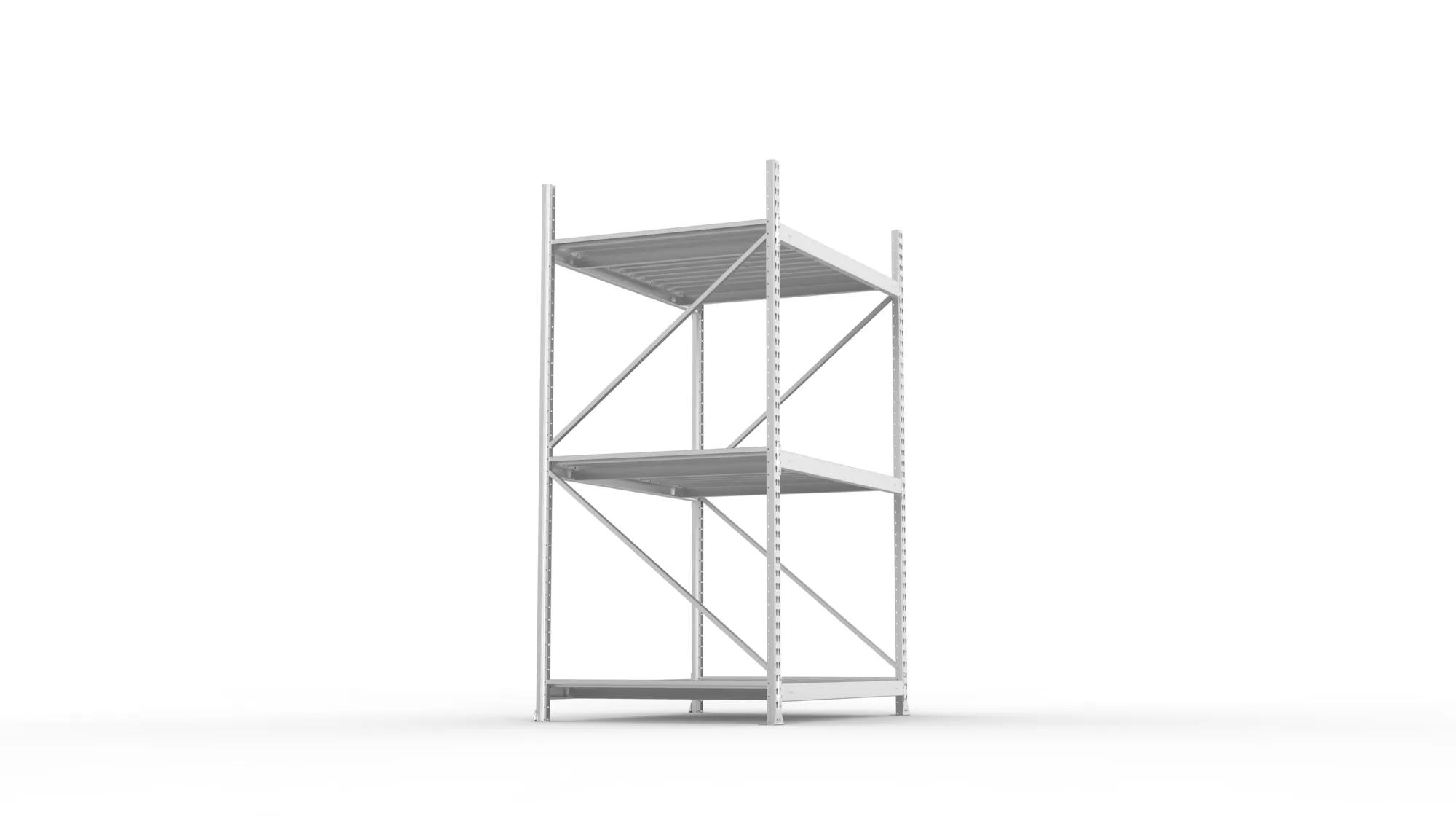 META MINI-RACK Weitspannregal | Grundregal | 2200 x 1400 x 1050 mm | Fachlast 600 kg | Stahlpaneelböden | 3 Ebenen