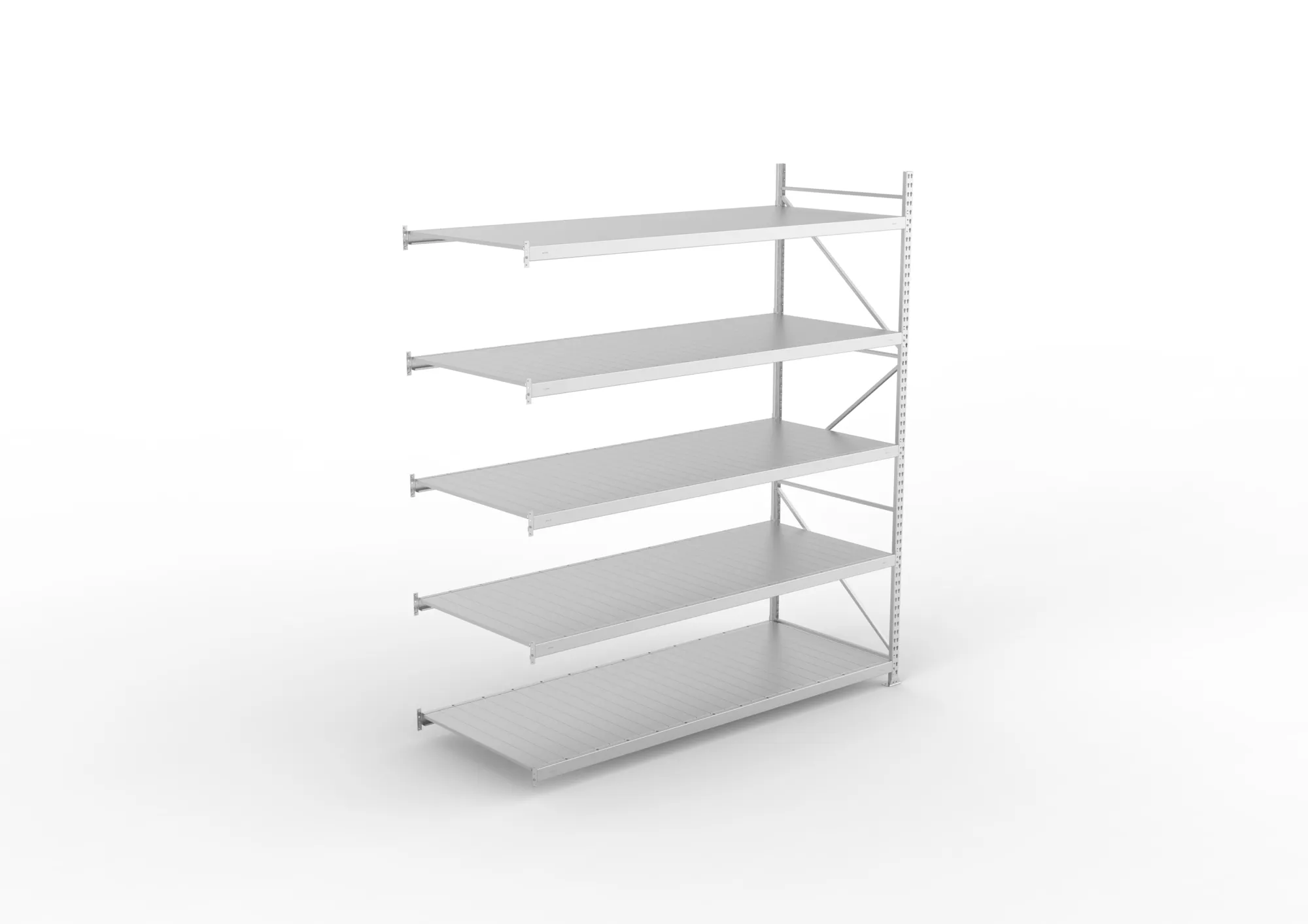META MINI-RACK Weitspannregal | Anbauregal | 3000 x 2600 x 1050 mm | Fachlast 490 kg | Stahlpaneelböden | 5 Ebenen