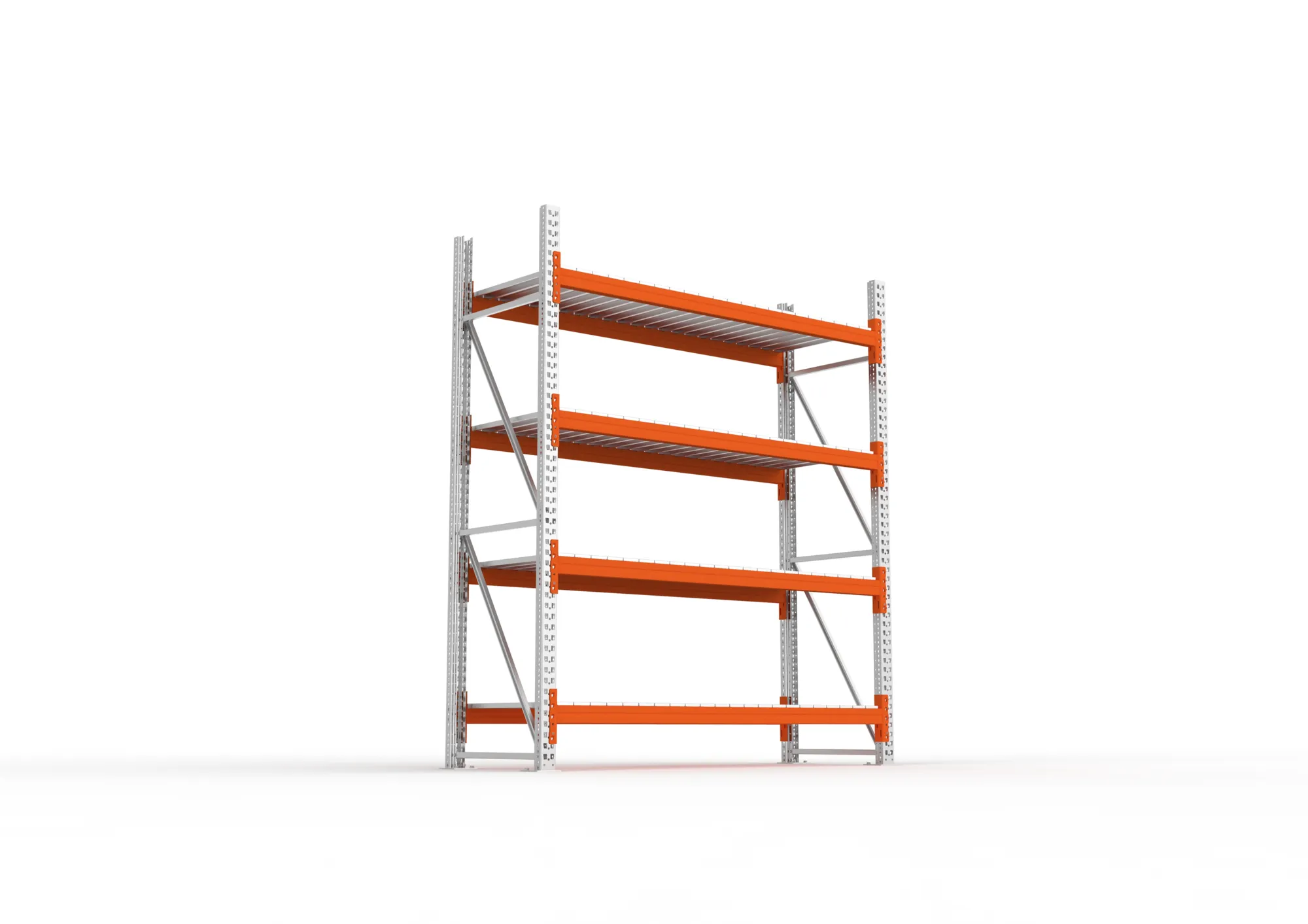 META MULTIPAL | Großfachregal | Grundregal | 2700 x 2225 x 800 mm | Fachlast 1900 kg | 4 Ebenen | Stahlpaneele | verzinkt