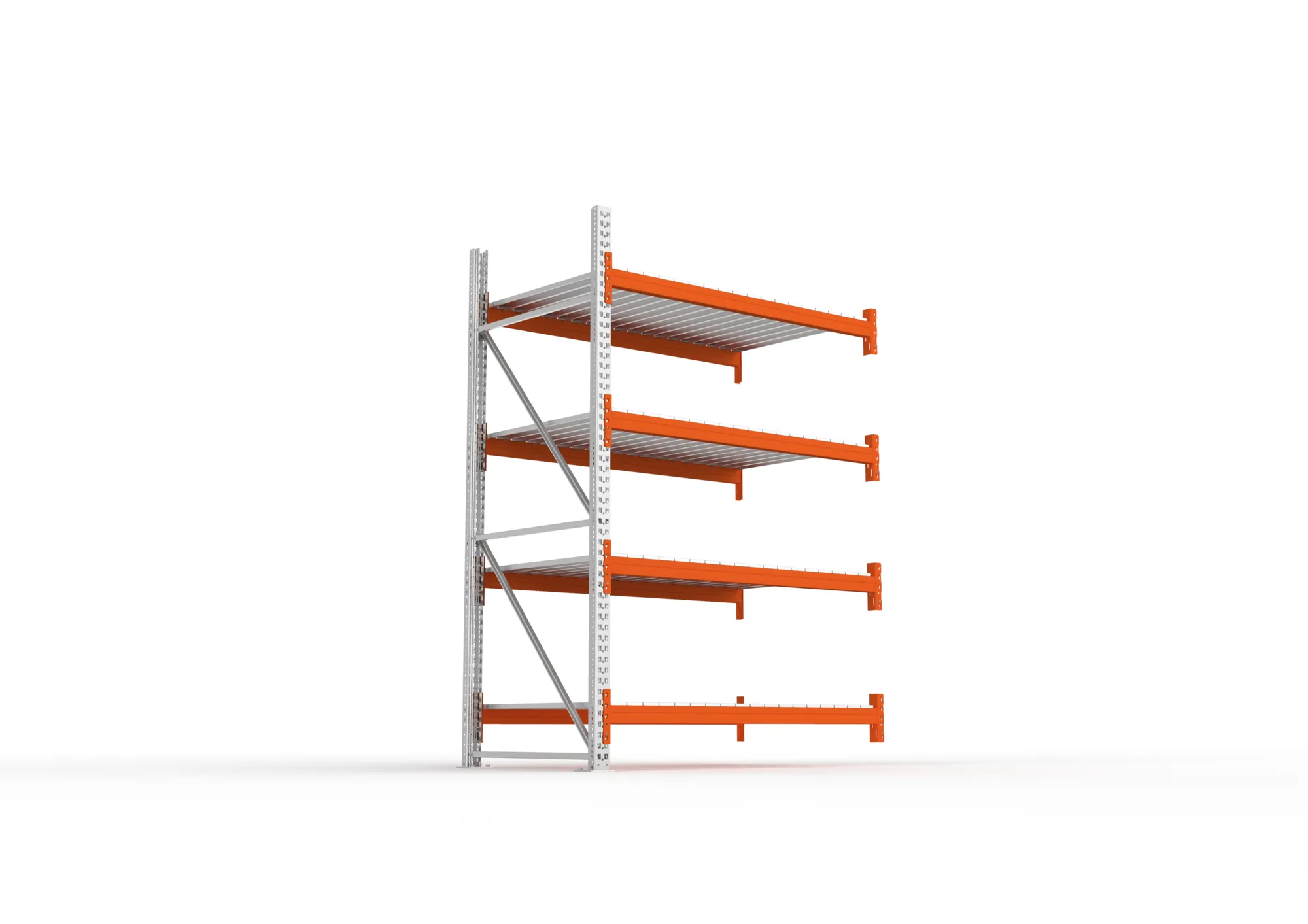 META MULTIPAL | Großfachregal | Anbauregal | 2700 x 1825 x 1100 mm | Fachlast 1800 kg | 4 Ebenen | Stahlpaneele | verzinkt