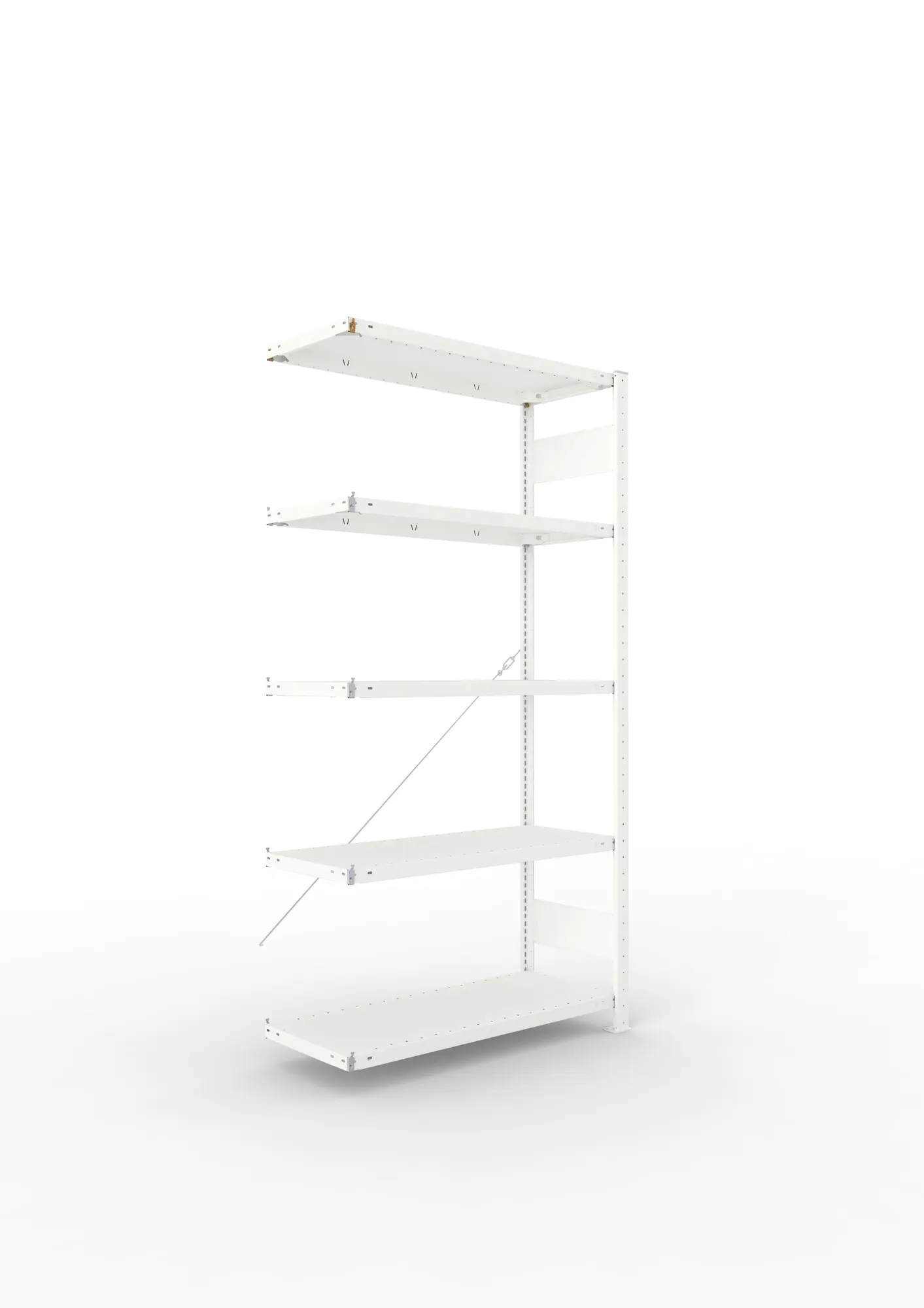 META CLIP | Fachbodenregal | Anbauregal | 2000 x 1000 x 400 mm | Fachlast 150 kg | 4+1 Ebenen | RAL 7035