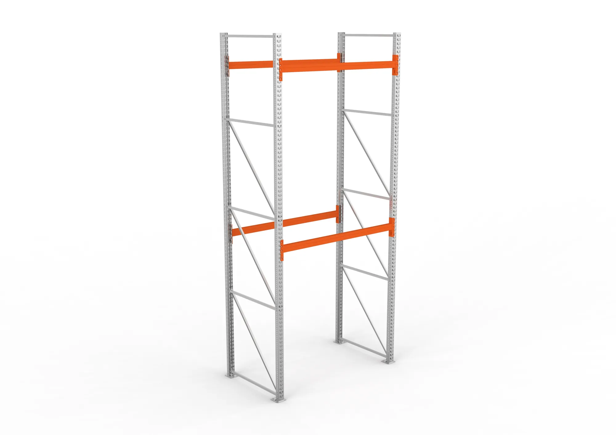 META MULTIPAL | Palettenregal | Grundregal | 4400 x 1825 x 1100 mm | Fachlast 1080 kg | 3 Ebenen | 6 Paletten | verzinkt