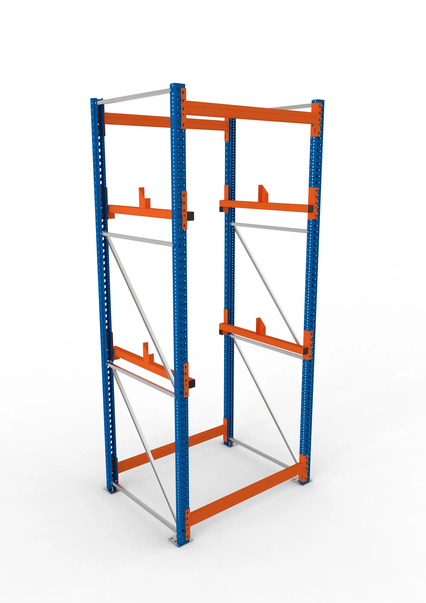META MULTIPAL | Kabeltrommelregal | Grundregal | 3300 x 1300 x 1100 mm | Feldlast 4000 kg | 2 Ebenen | Typ 1 | RAL 5010