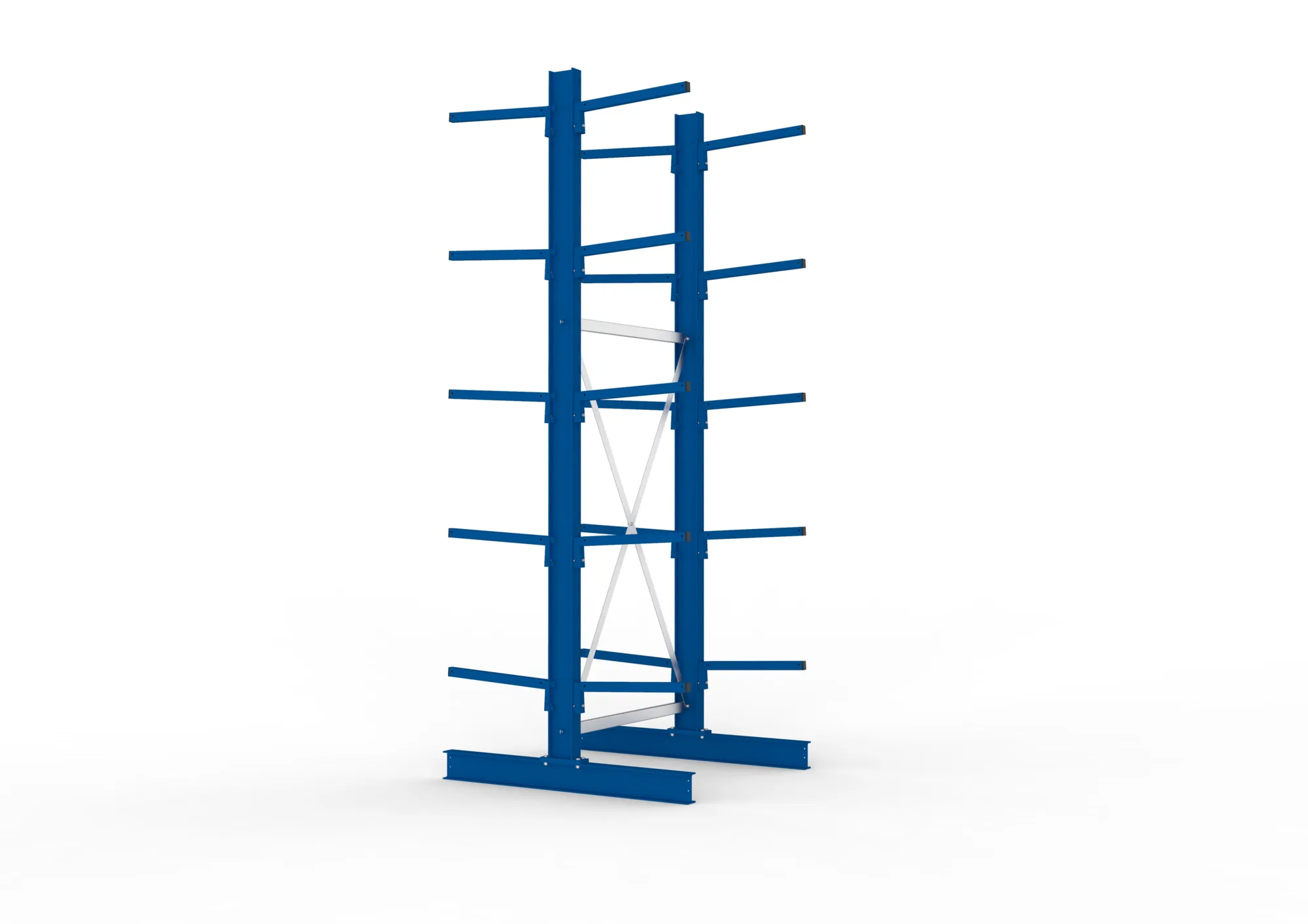 META MULTISTRONG L | Kragarmregal | Grundregal | 3000 x 1000 x 500 mm | Armlast 175 kg | doppelseitig | 5+1 Ebenen