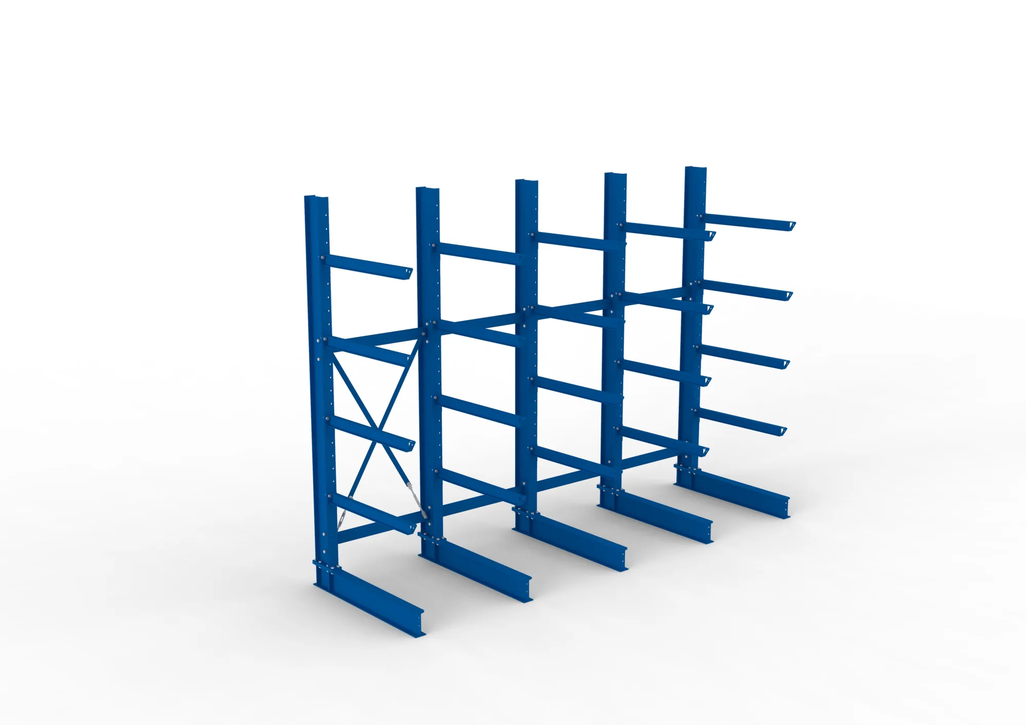 META MULTISTRONG H | Kragarmregal | 4 Felder | 3000 x 4000 x 1000 mm | Armlast 505 kg | einseitig | 4+1 Ebenen
