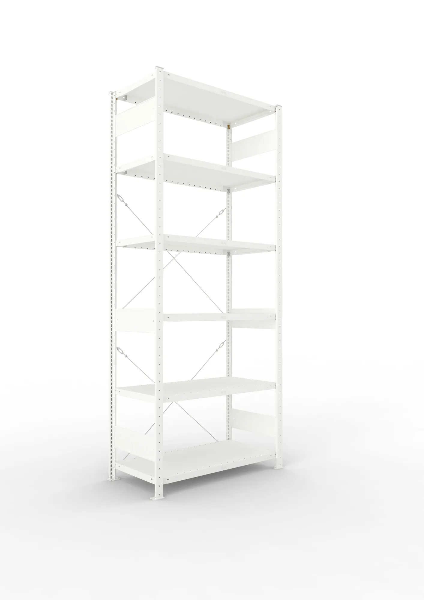 META CLIP | Fachbodenregal | Grundregal | 2500 x 1000 x 500 mm | Fachlast 230 kg | 5+1 Ebenen | RAL 7035