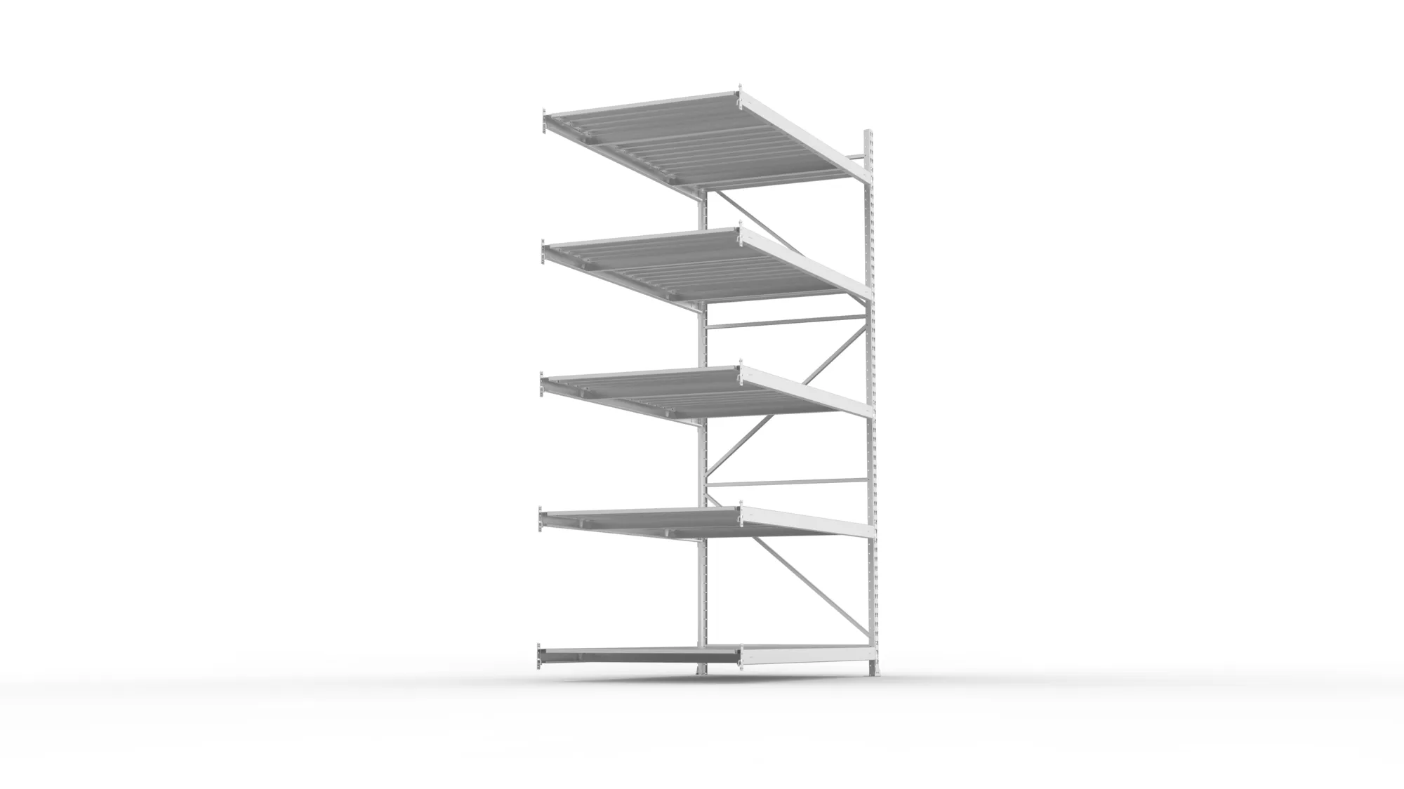 META MINI-RACK Weitspannregal | Anbauregal | 3000 x 1800 x 1050 mm | Fachlast 600 kg | Stahlpaneelböden | 5 Ebenen