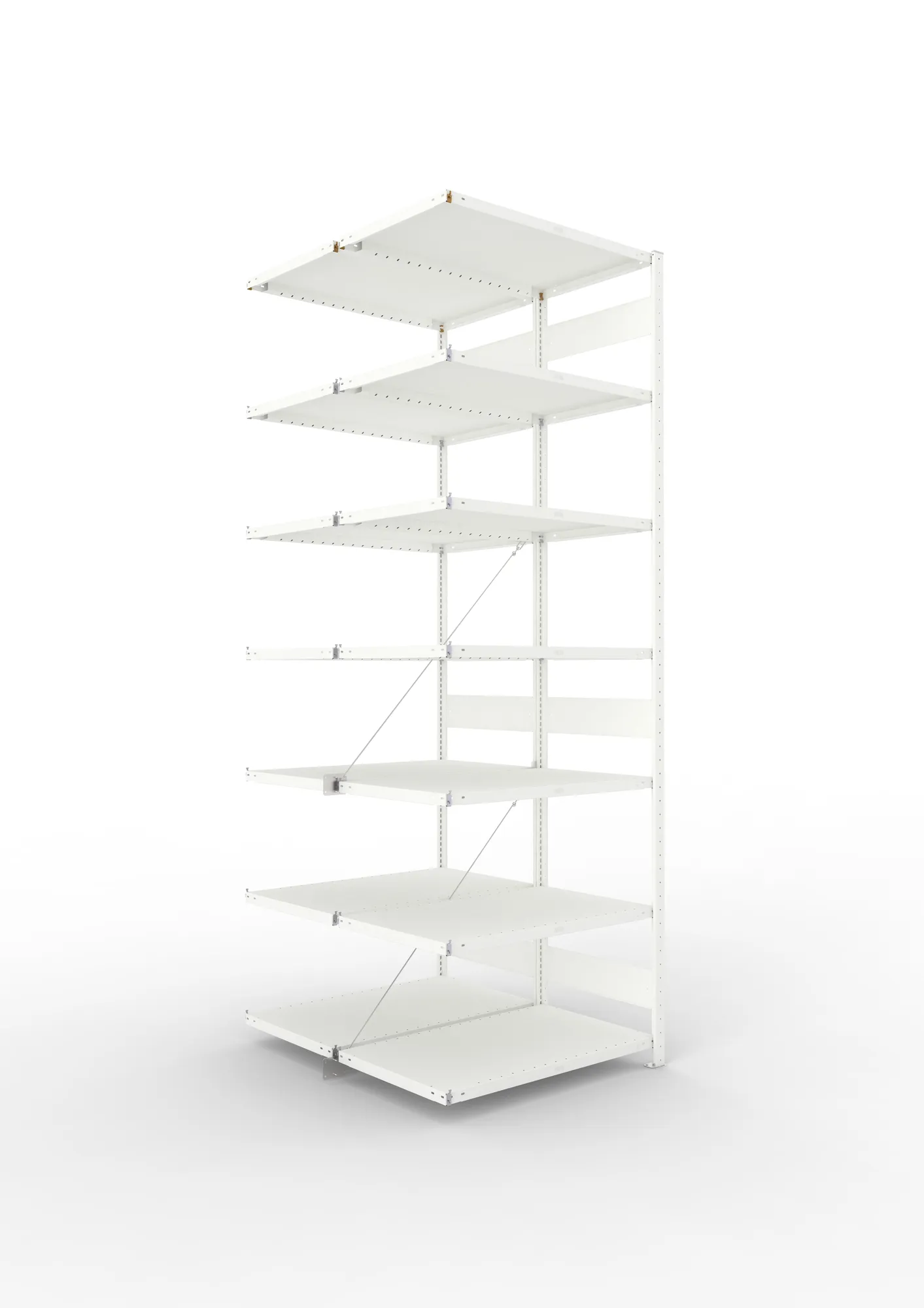 META CLIP | Fachbodenregal | Doppel-Anbauregal | 3000 x 1000 x 600 mm | Fachlast 230 kg | 6+1 Ebenen | RAL 7035