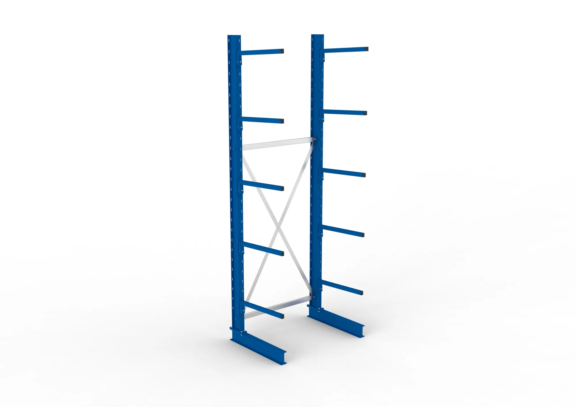 META MULTISTRONG L | Kragarmregal | Grundregal | 3000 x 1000 x 600 mm | Armlast 140 kg | einseitig | 5+1 Ebenen