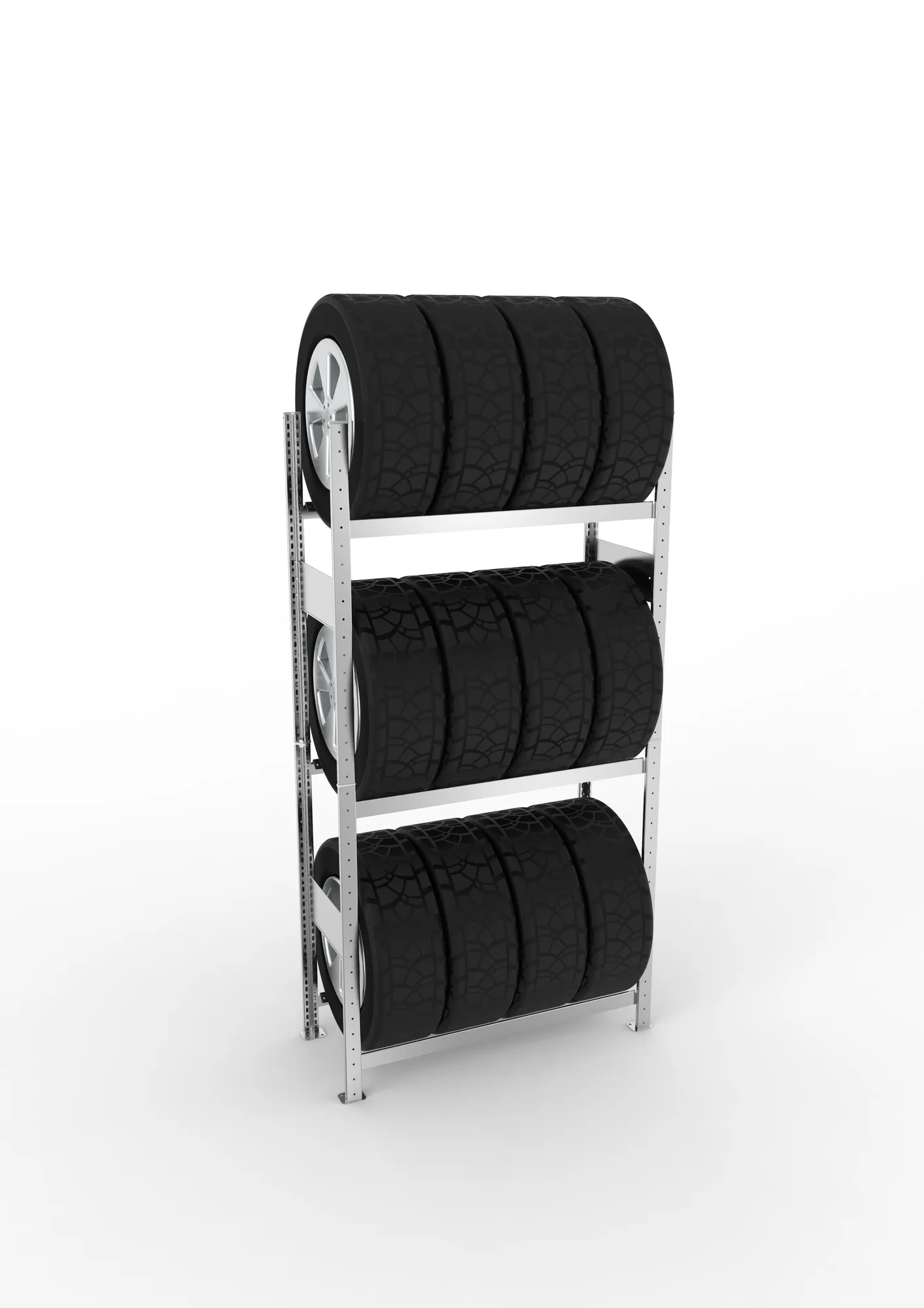 META CLIP SPLIT | Reifenregal | Grundregal | 2000 x 1000 x 400 mm | Fachlast 150 kg | 3 Ebenen | verzinkt