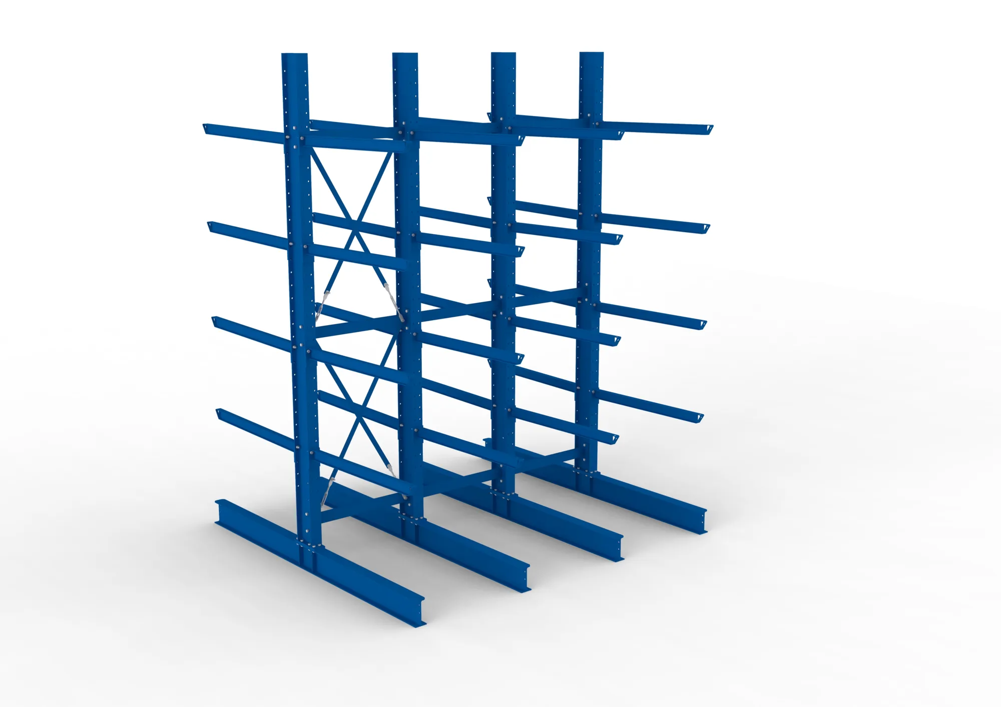 META MULTISTRONG H | Kragarmregal | 3 Felder | 4000 x 3000 x 1250 mm | Armlast 400 kg | doppelseitig | 4+1 Ebenen