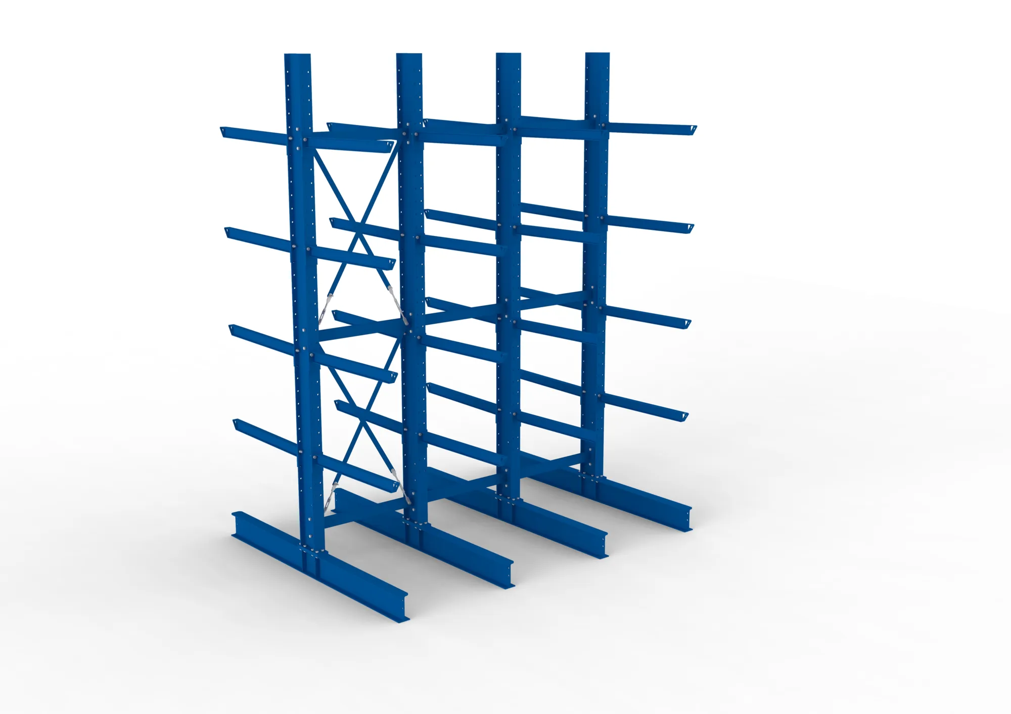 META MULTISTRONG H | Kragarmregal | 3 Felder | 4000 x 3000 x 1000 mm | Armlast 505 kg | doppelseitig | 4+1 Ebenen