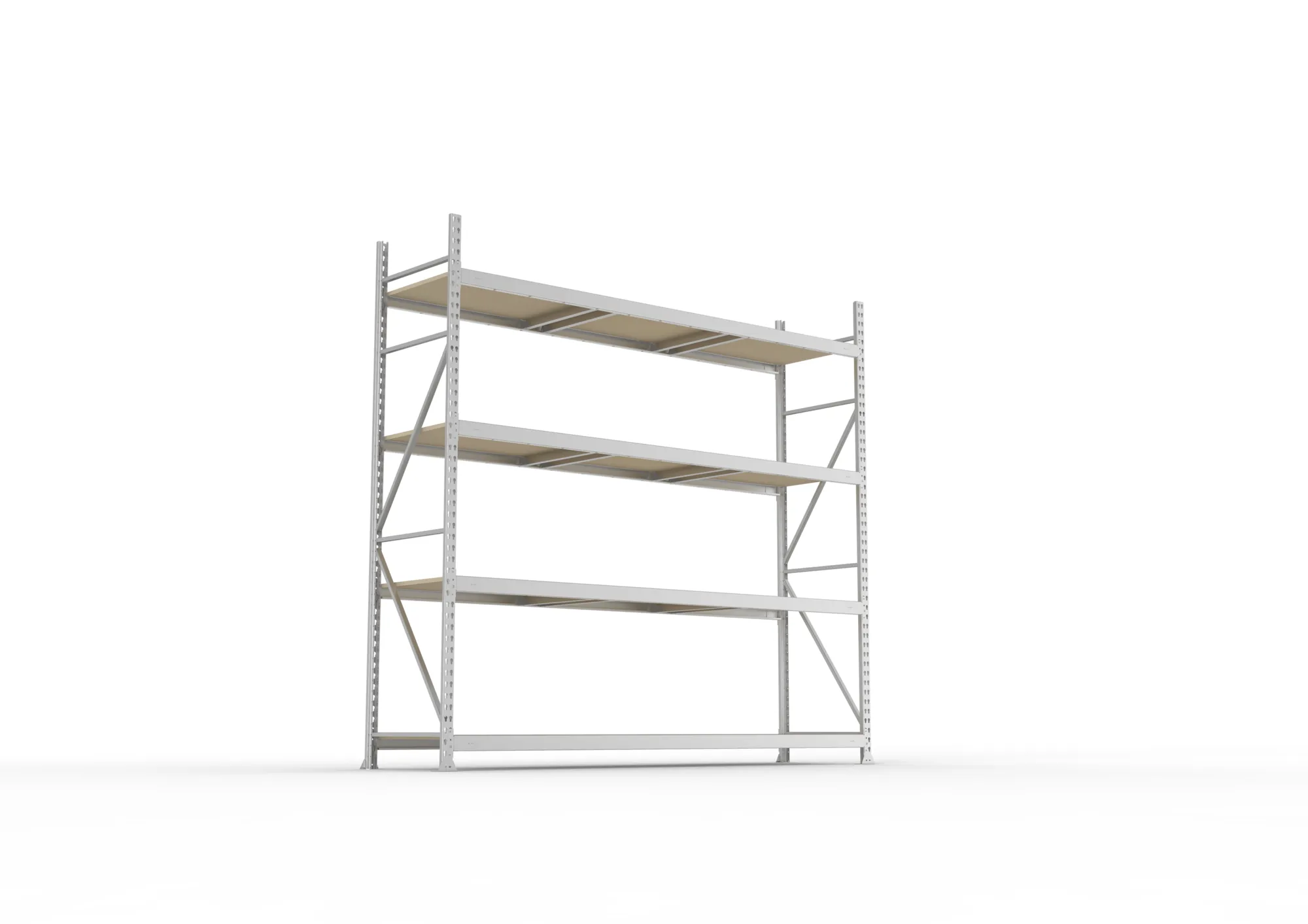 META MINI-RACK Weitspannregal | Grundregal | 2500 x 2600 x 650 mm | Fachlast 490 kg | Spanplattenböden | 4 Ebenen