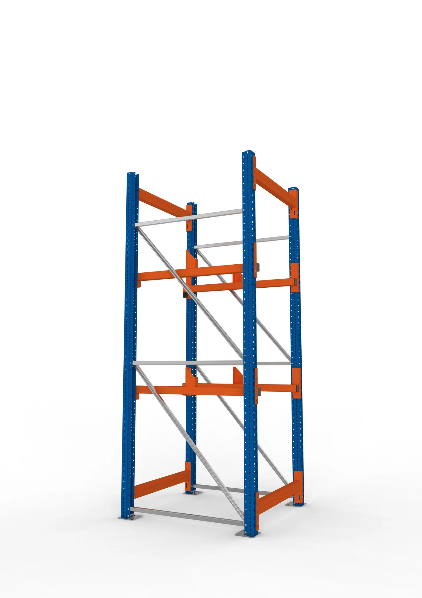 META MULTIPAL | Kabeltrommelregal | Grundregal | 2700 x 900 x 1100 mm | Feldlast 4000 kg | 2 Ebenen | Typ 1 | RAL 5010