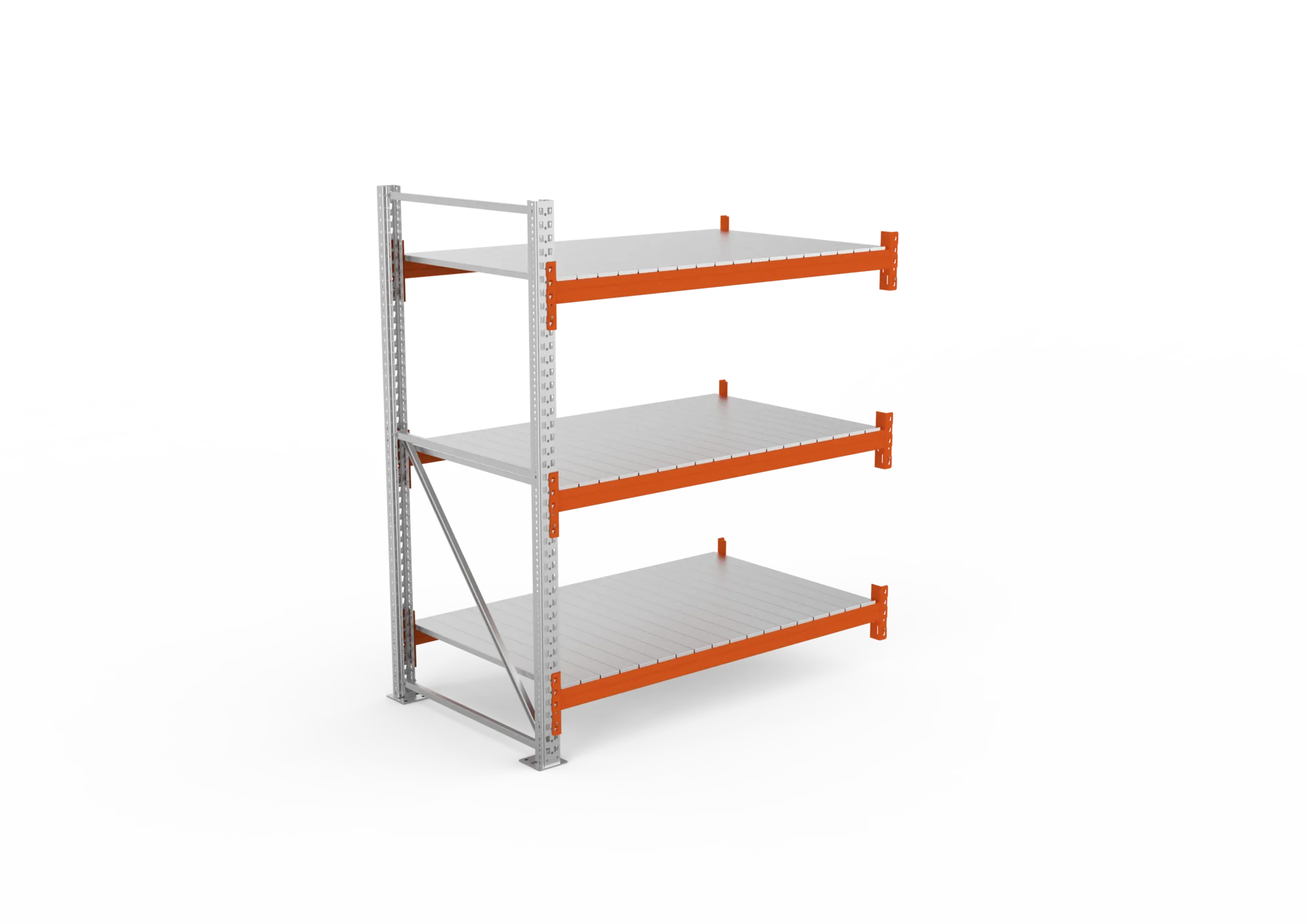 META MULTIPAL | Großfachregal | Anbauregal | 2200 x 1825 x 1100 mm | Fachlast 1800 kg | 3 Ebenen | Stahlpaneele | verzinkt