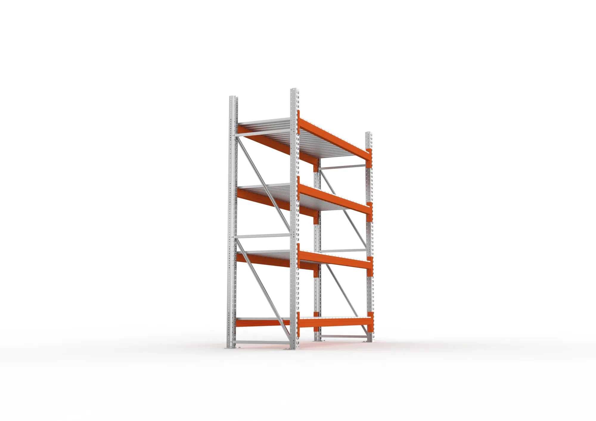 META MULTIPAL | Großfachregal | Grundregal | 2700 x 2225 x 800 mm | Fachlast 1900 kg | 4 Ebenen | Stahlpaneele | verzinkt