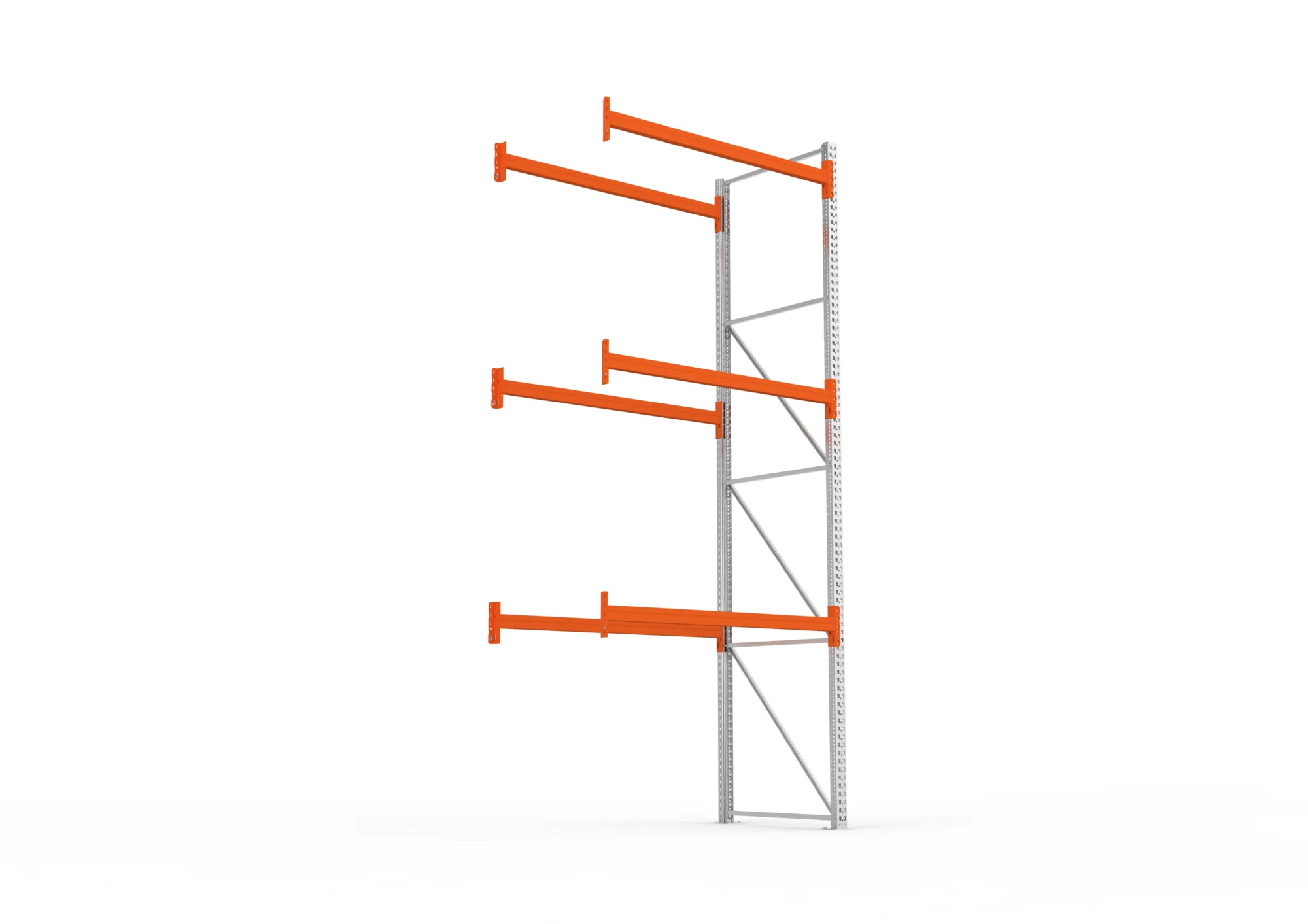 META MULTIPAL | Palettenregal | Anbauregal | 4400 x 1825 x 1100 mm | Fachlast 1100 kg | 4 Ebenen | 8 Paletten | verzinkt