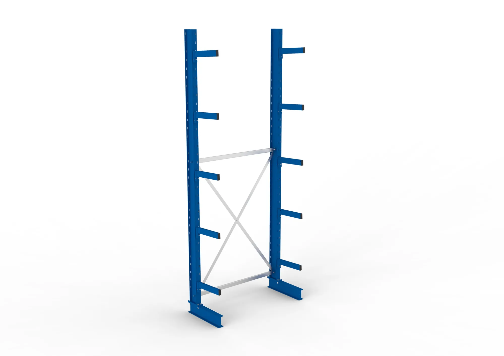 META MULTISTRONG M | Kragarmregal | Grundregal | 3500 x 1300 x 400 mm | Armlast 535 kg | einseitig | 5+1 Ebenen