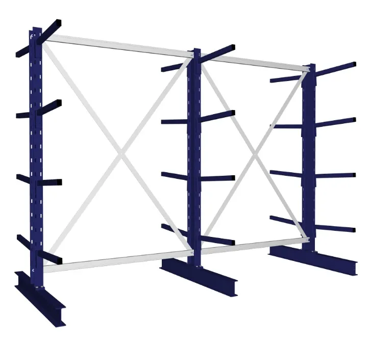 META MULTISTRONG L | Kragarmregal | 2 Felder | 2000 x 2600 x 500 mm | Armlast 175 kg | doppelseitig | 4+1 Ebenen