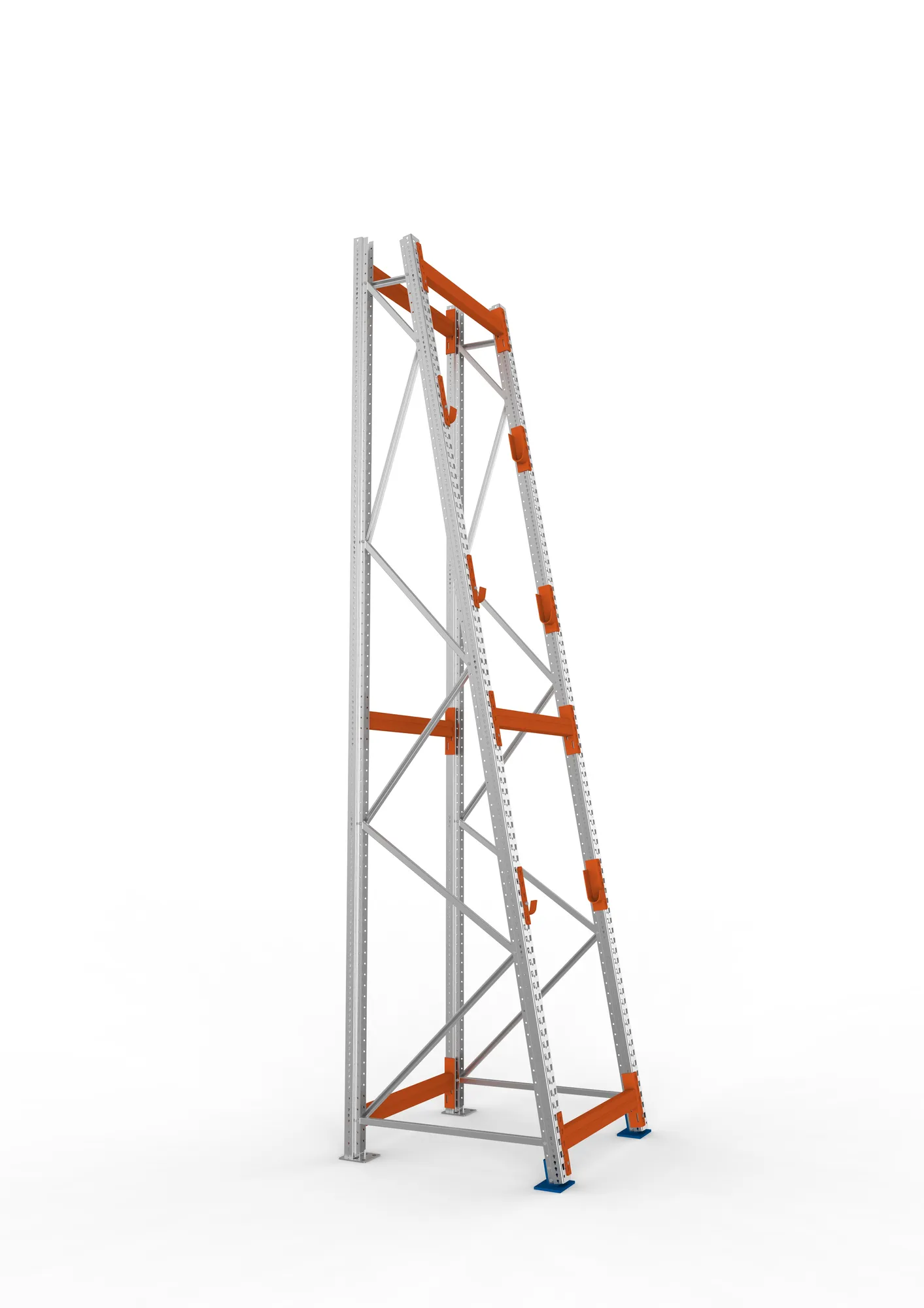 META MULTIPAL | Kabeltrommelregal | Grundregal | 4400 x 900 x 1100 mm | Feldlast 2250 kg | 3 Ebenen | Typ 3/A-Ständer | verzinkt