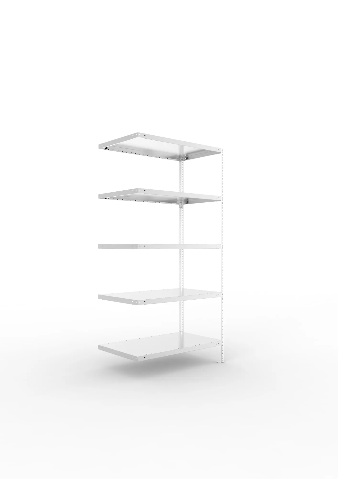META FIX | Fachbodenregal | Anbauregal | 2000 x 1000 x 600 mm | Fachlast 100 kg | 5 Ebenen | verzinkt