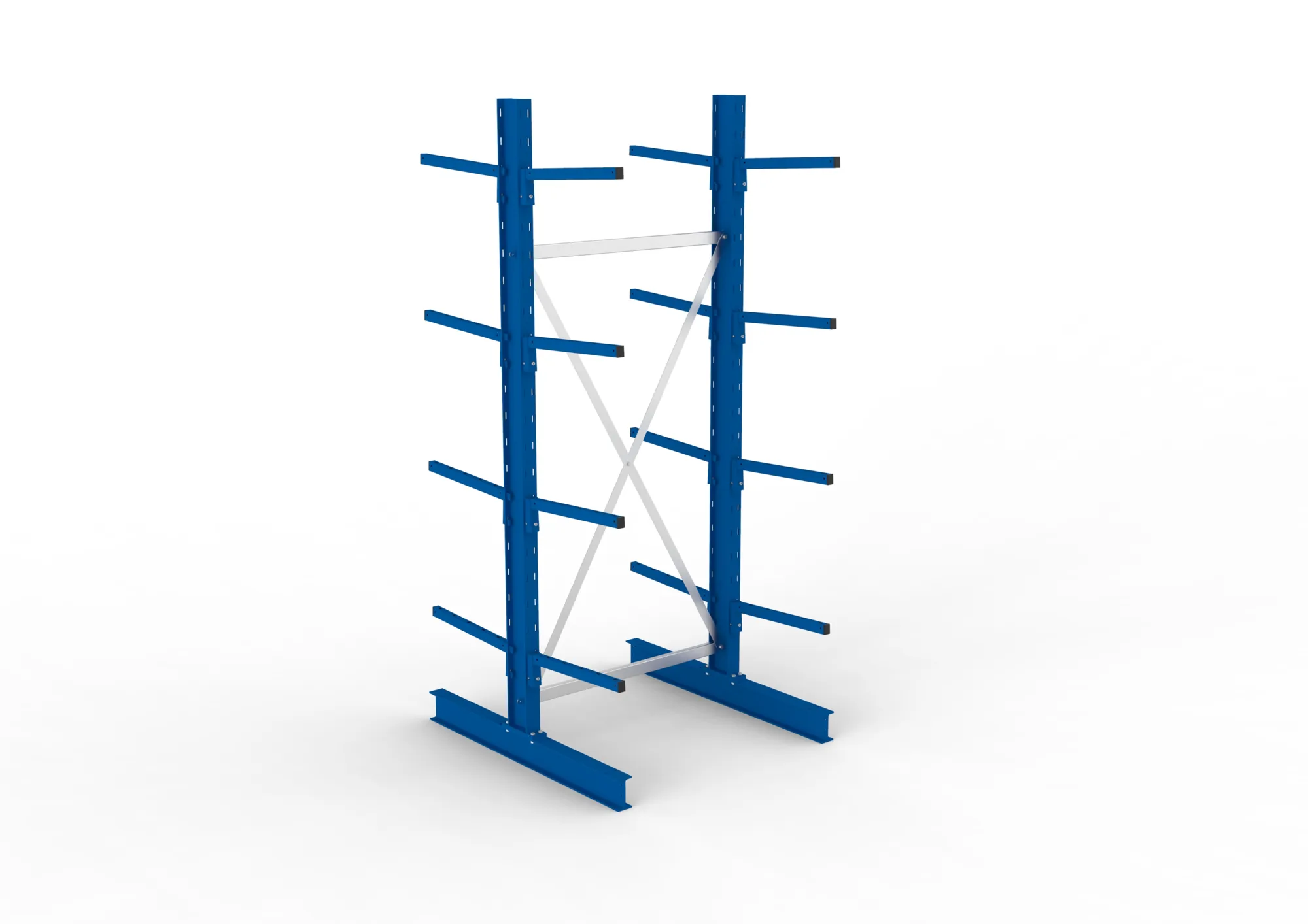 META MULTISTRONG L | Kragarmregal | Grundregal | 2500 x 1000 x 500 mm | Armlast 175 kg | doppelseitig | 4+1 Ebenen